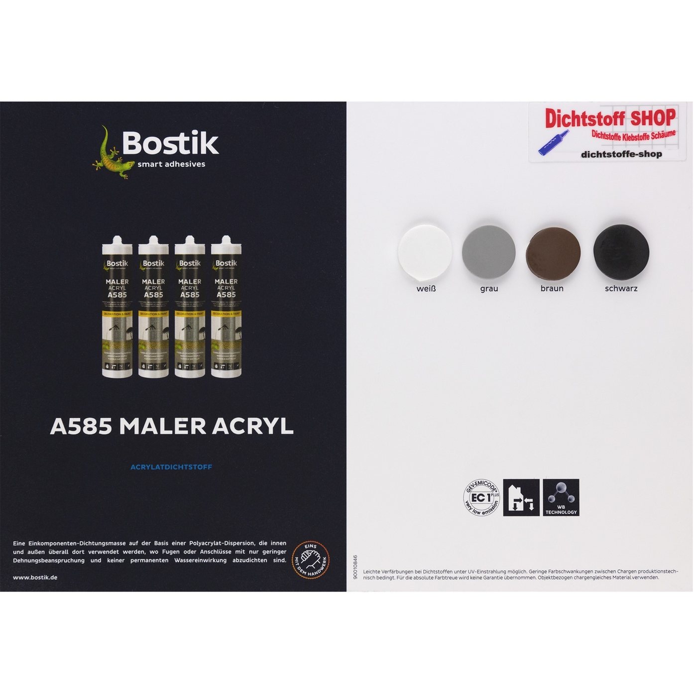 Thumbnail - BOSTIK Dichtstoff Bostik A585 Maler Acryl 300ml Kartusche Fugen Dichtstoff, gebrauchsfertig, innen und außen, wasserfest...