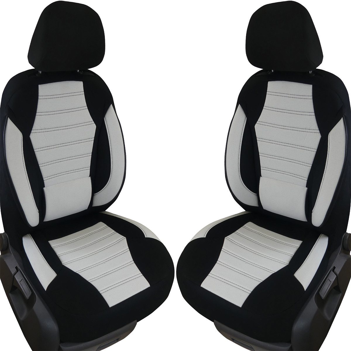 BREMER SITZBEZÜGE Autositzbezug für Kia Ceed JD Proceed Bj 2012-18 (KT108), Set, Schonbezüge Sitzbezüge Fahrer und Beifahrer, in Schwarz/Weiß