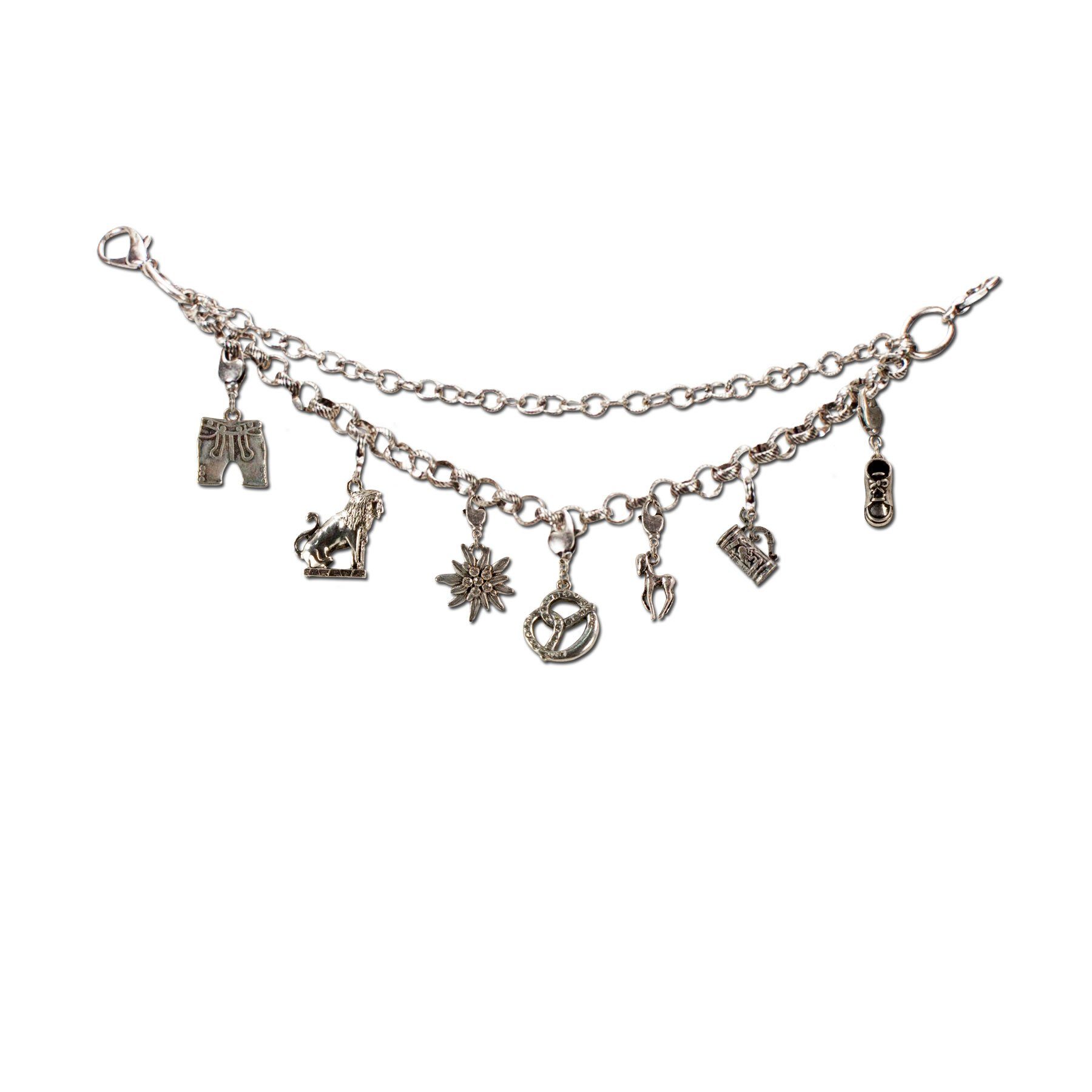 Alpenflüstern Kette mit Anhänger Dirndl-Charivari Oktoberfest (antik-silber-farben)