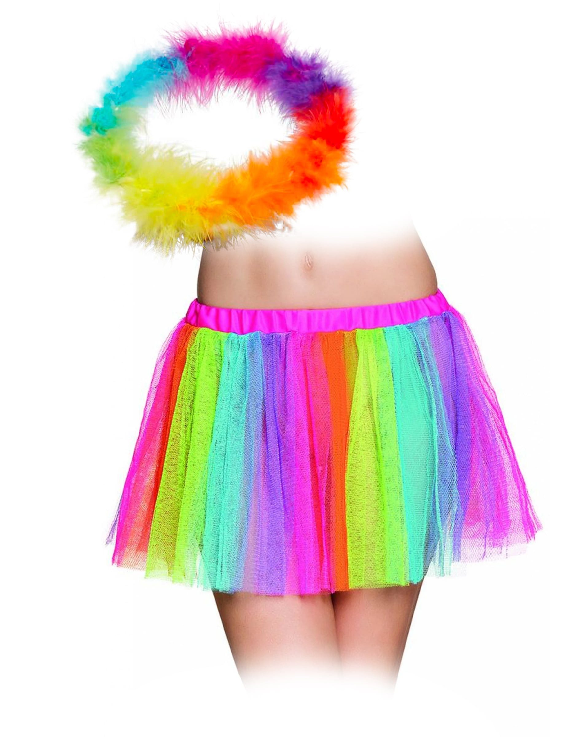 JADEO Kostüm Regenbogen Accessoire Set für Erwachsene