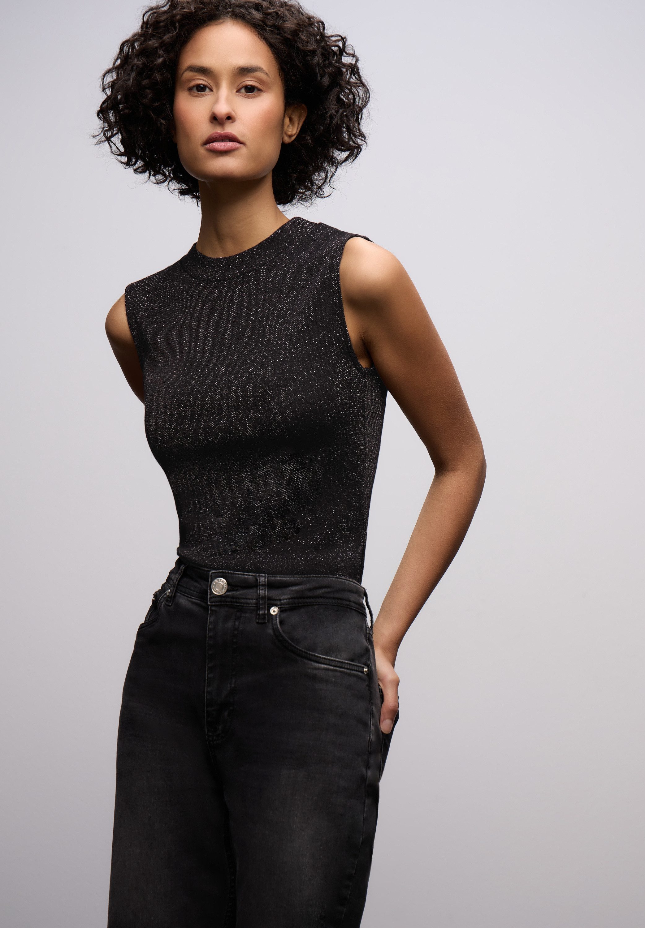 STREET ONE Shirttop mit Glitzerdetails