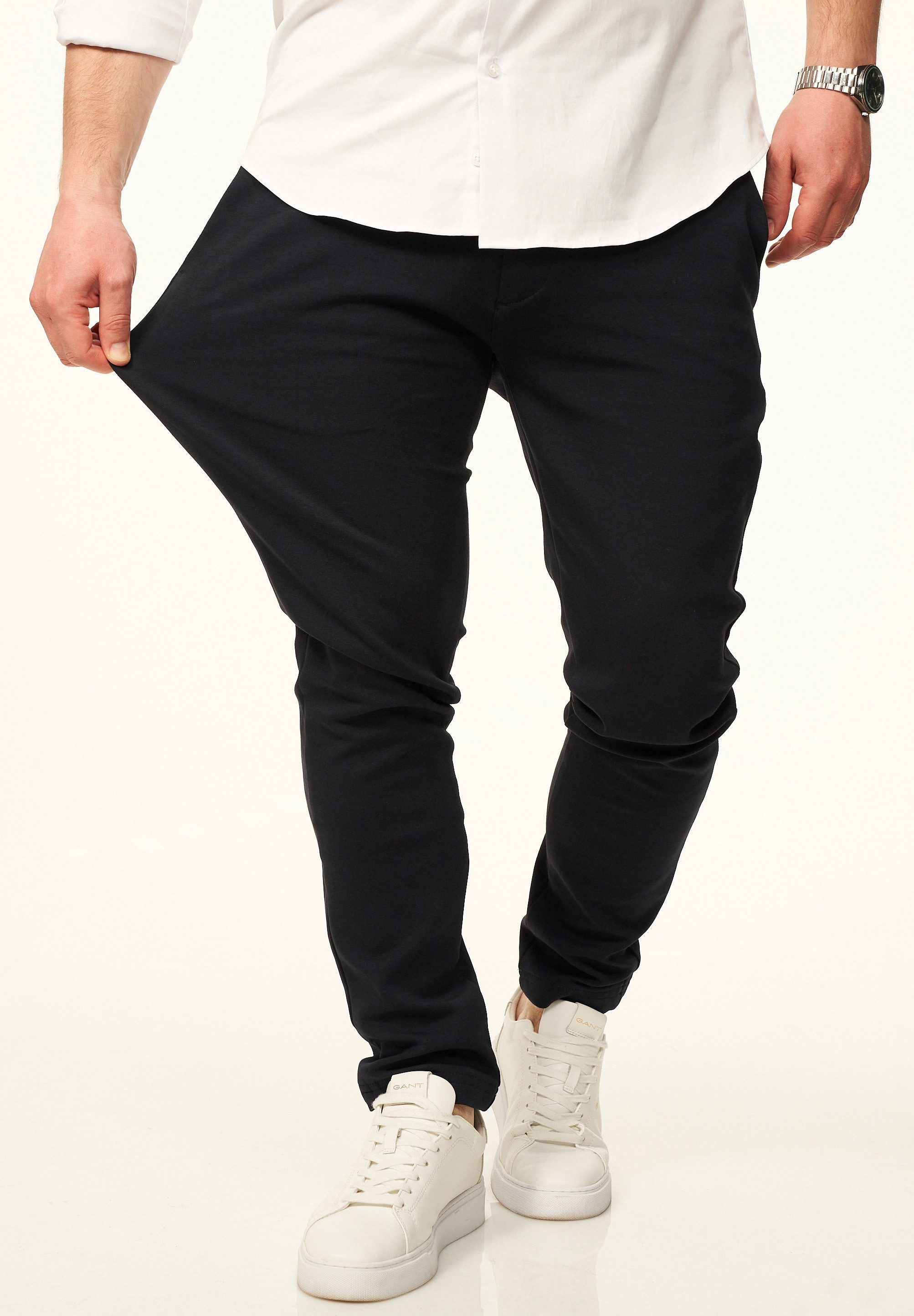 behype Chinohose mit Super Stretch als Performance Pants in Slim-Fit Herren Stoffhose elegant & casual – 6% Ultra-Flex Stretch