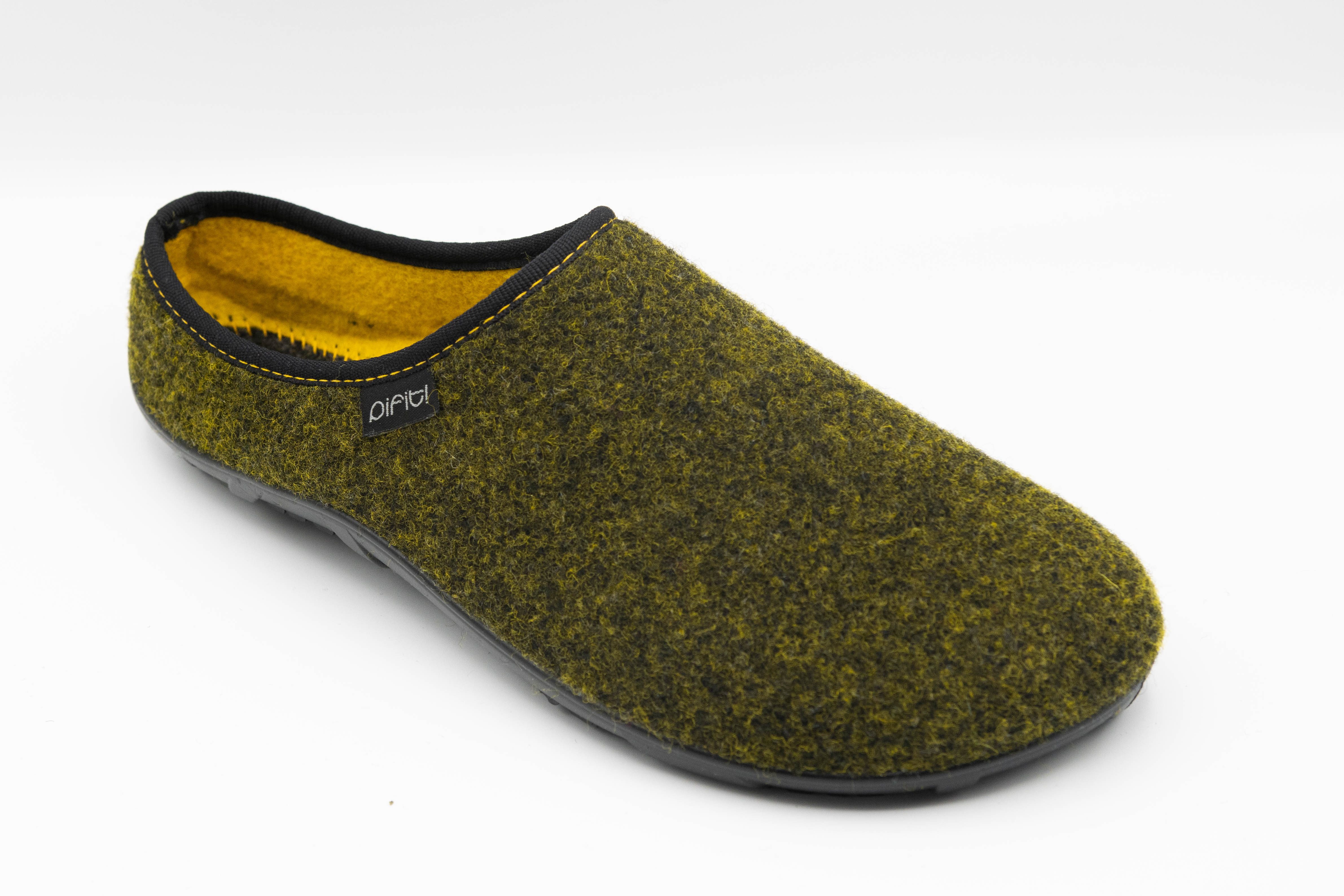pifit! Pantoffel "homey" mit Barfußgefühl, 32100-7, gelb-grün Barfußschuh