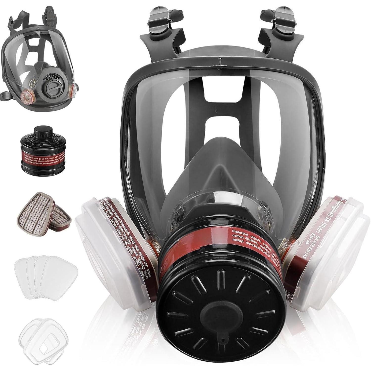 LuxusKollektion Atemschutz-Vollmaske Gasmaske Aktivkohlefilter Staub Farbe Vollgesicht 40MM 6001CN