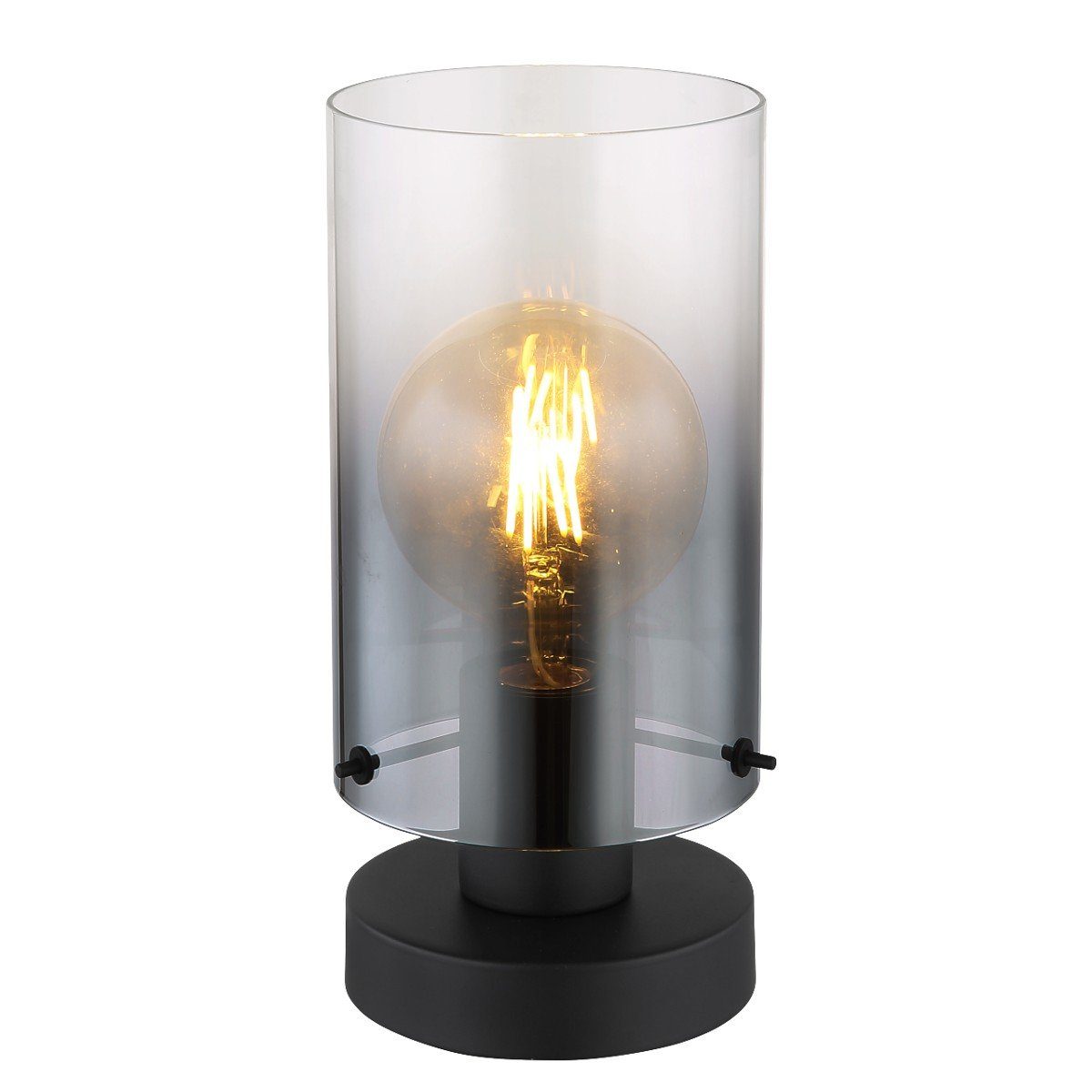 GLOBO LIGHTING Tischleuchte Sambour, ohne Leuchtmittel, aus Rauchglas