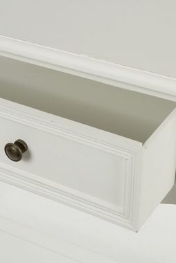 elbmöbel Konsolentisch Konsole Beistelltisch weiß antik Holz (FALSCH), Schreibtisch: Schublade 80x79x40 cm weiß Vintage Look
