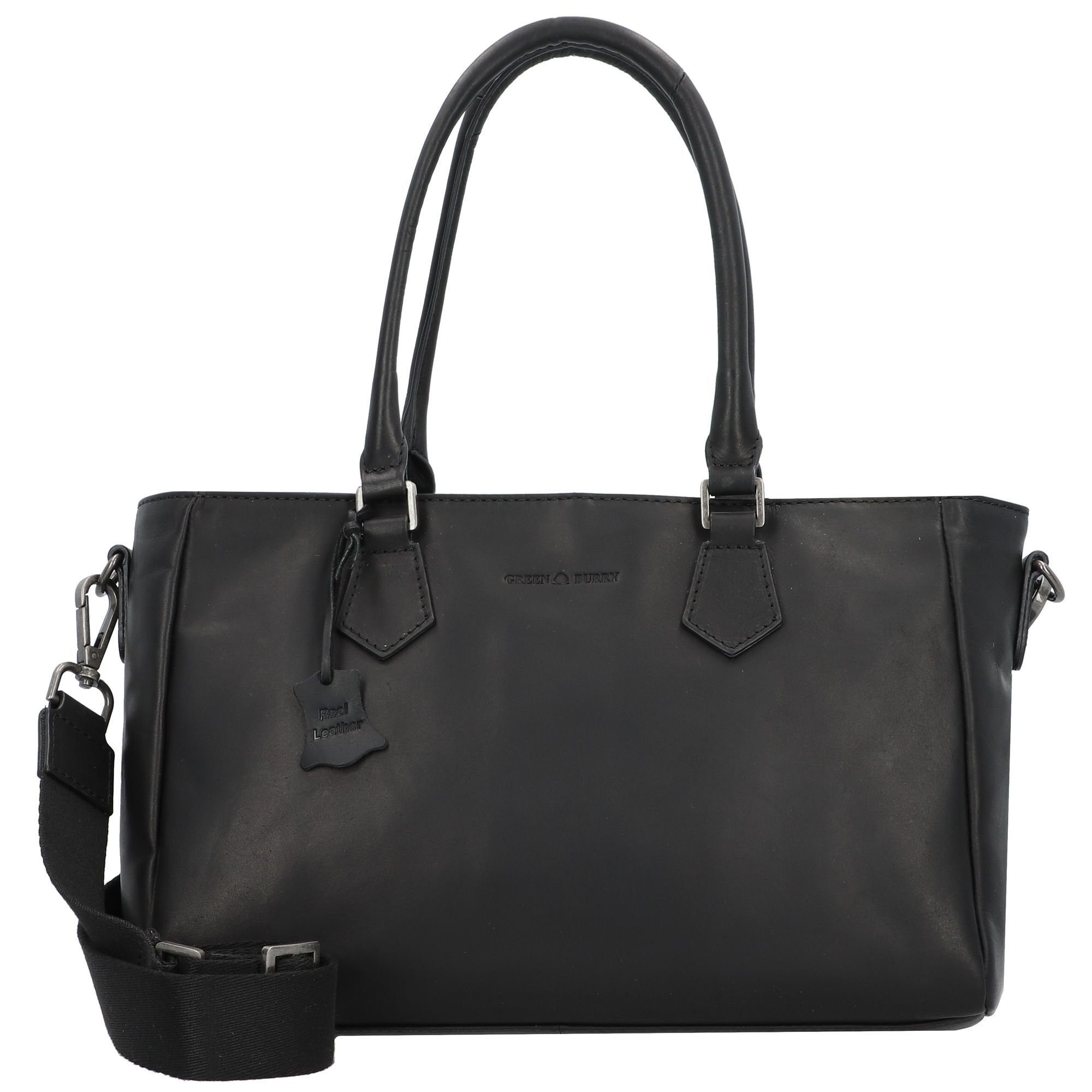 Greenburry Henkeltasche Pure Black, Leder