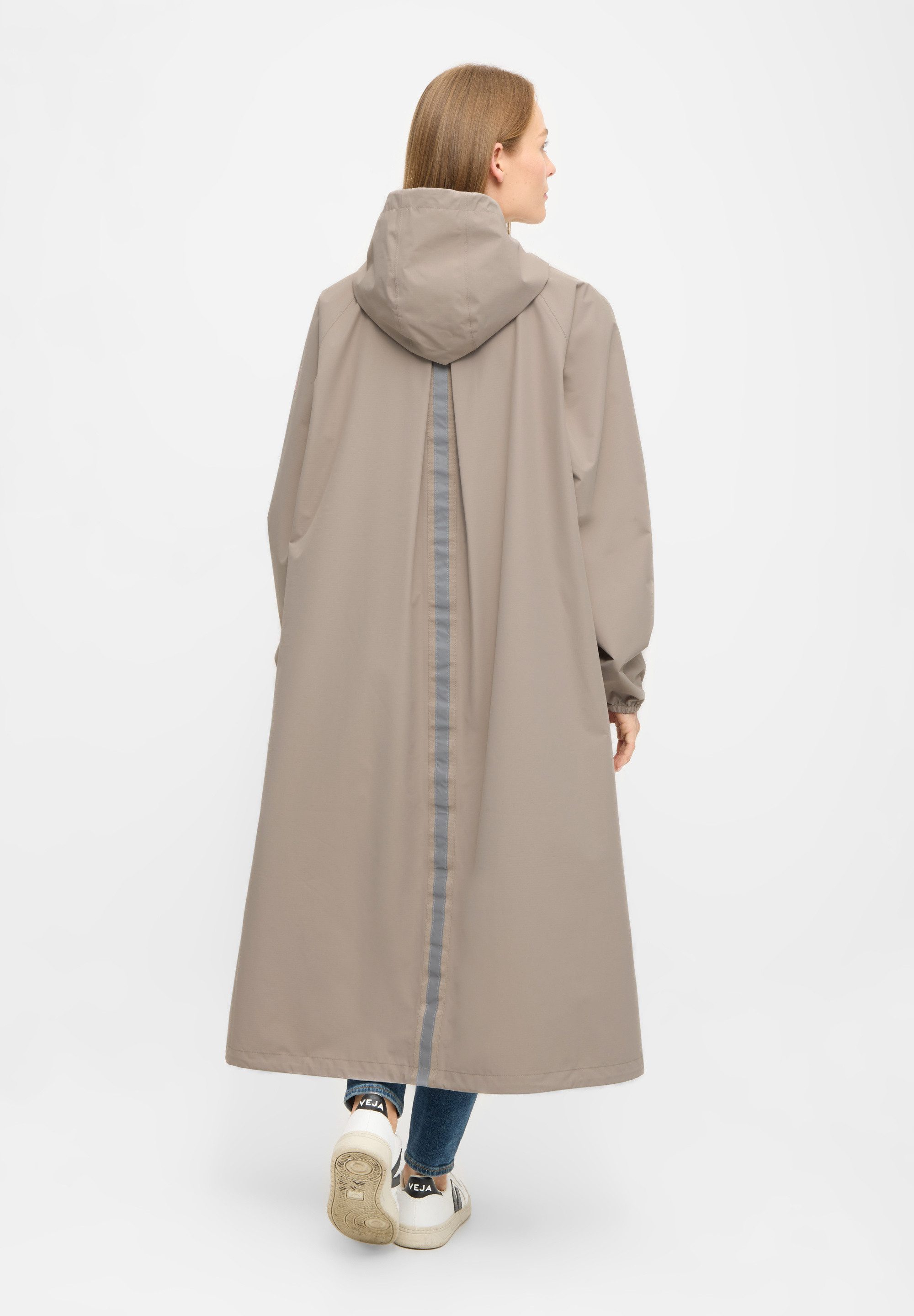 Derbe Regenmantel Kapby 2-Wege-Reißverschluss, wasserabweisend, winddicht, Kapuze