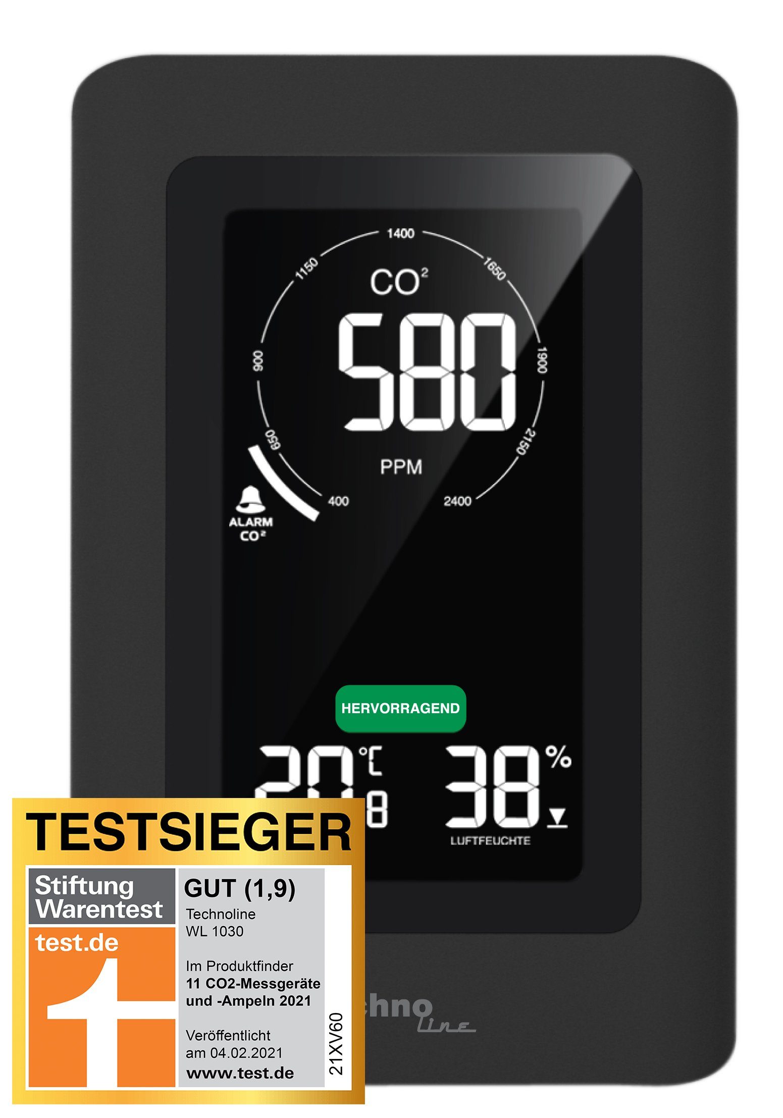 technoline WL 1030 Wetterstation (mit CO2 Messgerät und farbigen Ampelsystem)