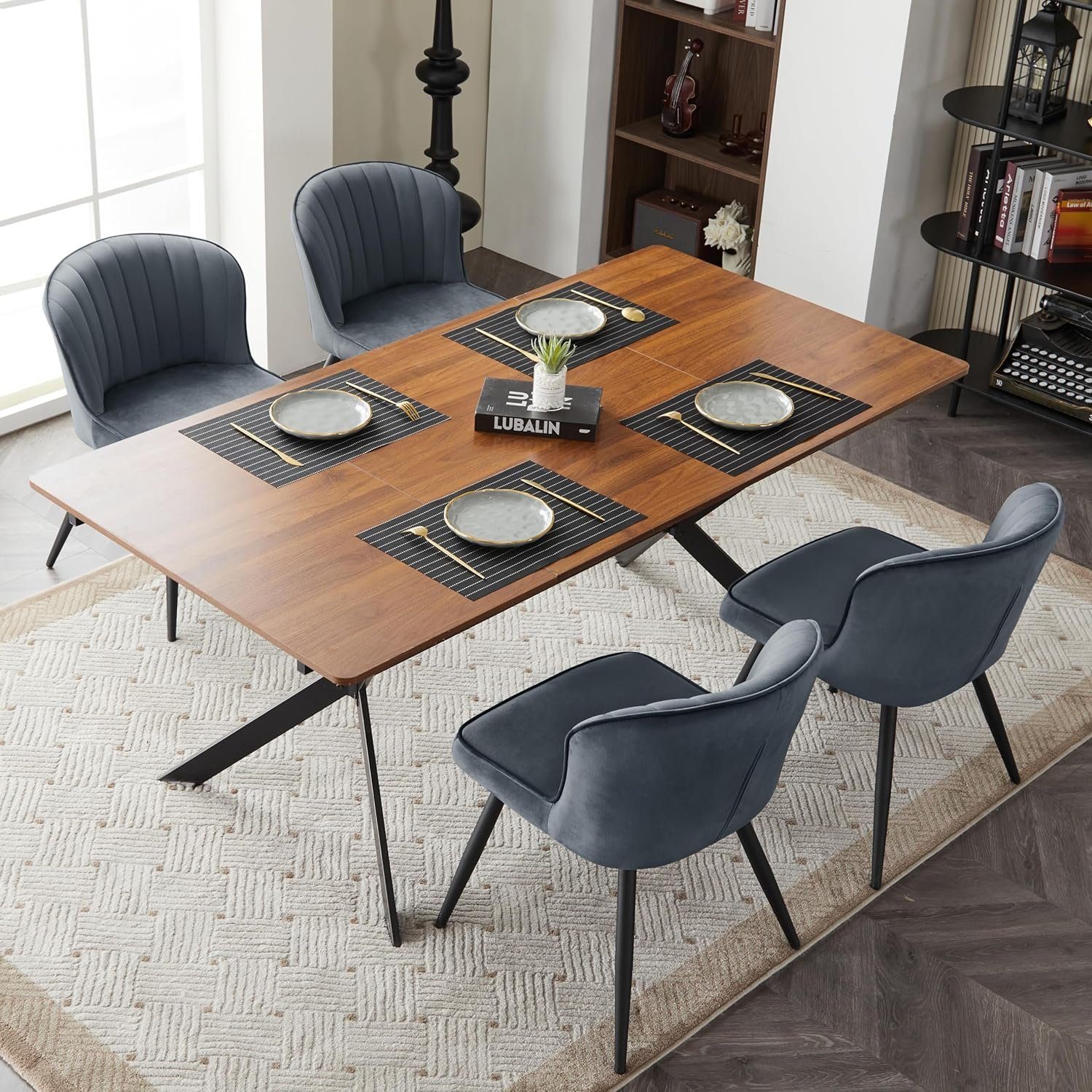 EUGAD 4-Fußstuhl (6 St), Stühle Esszimmer Modern, aus Samt, Metallbeine günstig online kaufen