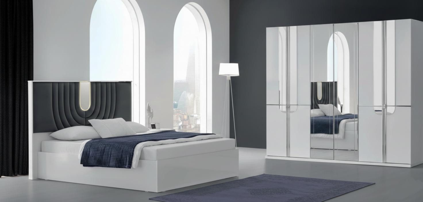 JVmoebel Schlafzimmer-Set 2-tlg. Schlafzimmer-Set mit Bett & Kleiderschrank, (2-tlg)