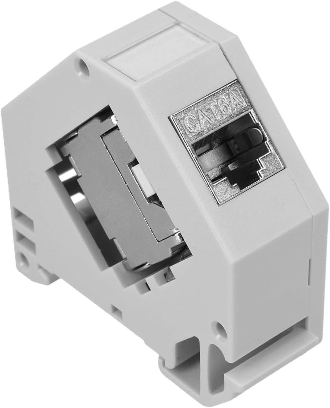 kwmobile Keystone Modul Set mit Hutschienenadapter - 4x CAT 6A Netzwerkkabel, (6.30 cm), Keystone Modul + Hutschienenadapter Set