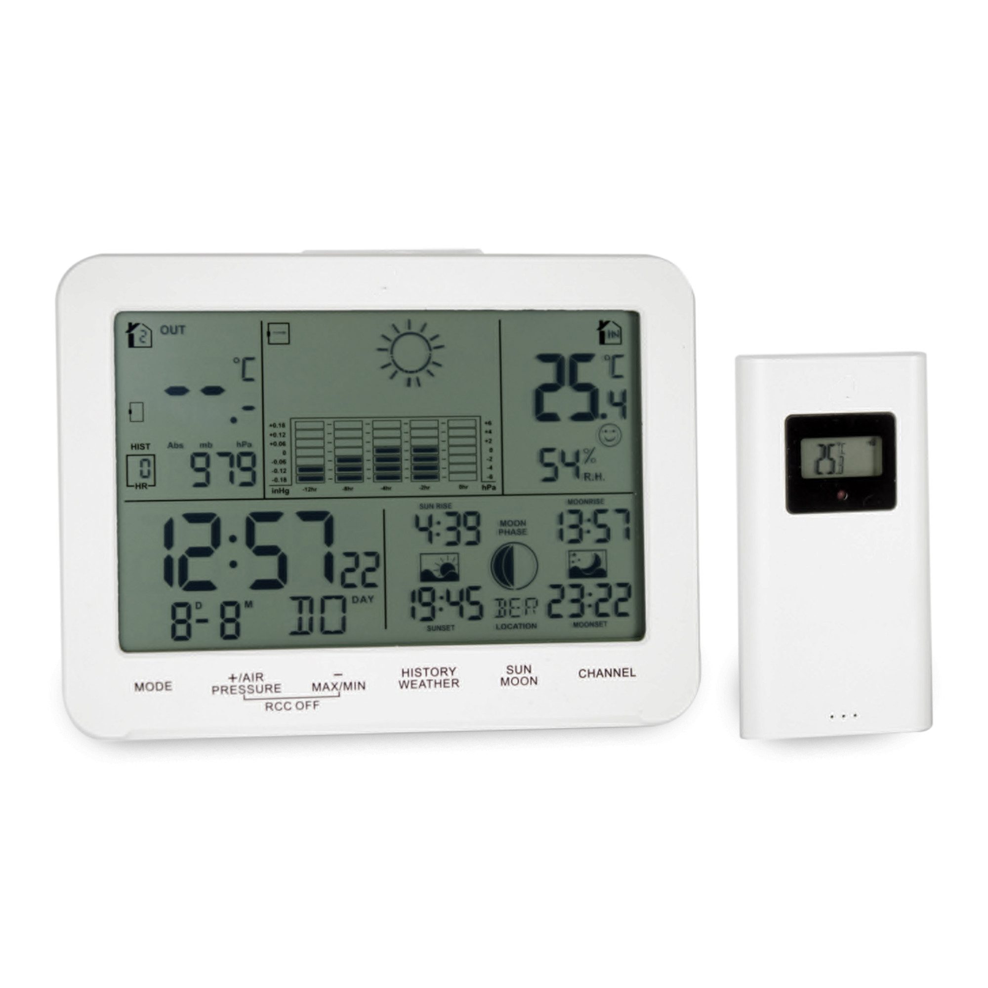 Klimamesser Funk-Wetterstation mit Zeit, Datum & Temperatur, mit Alarm und günstig online kaufen