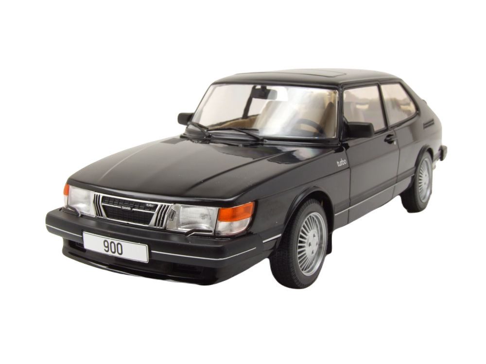 MCG Modellauto Saab 900 Turbo 1981 schwarz, Maßstab 1:18, Sammlerauto