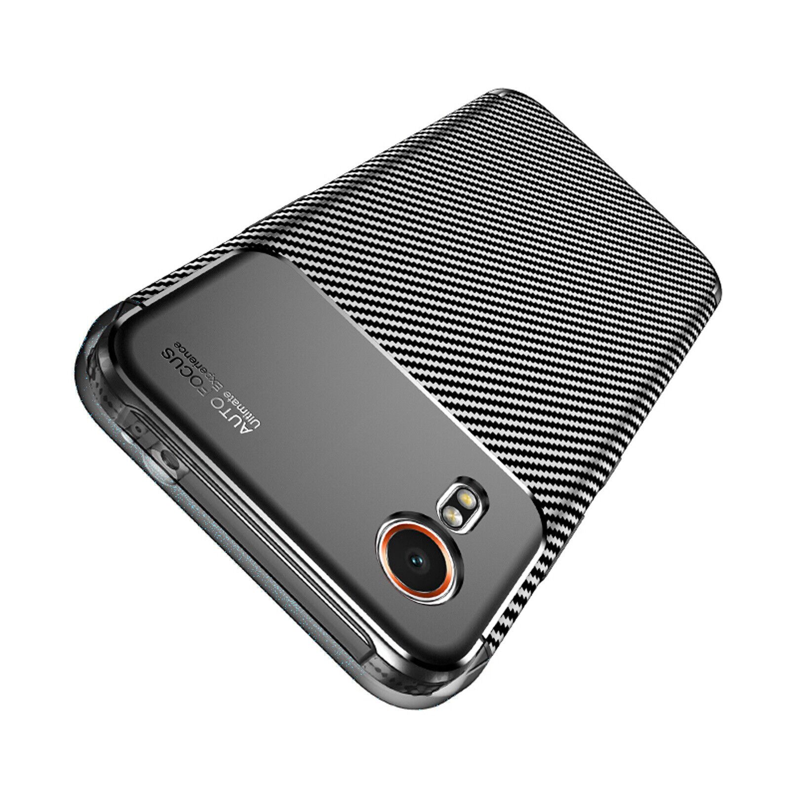 betterfon Handyhülle für Samsung Galaxy Xcover 7 Silikon Case TPU Bumper Schale Schwarz, Carbon-Look – stoßfestes Case mit Air-Cushion & Metall-Optik