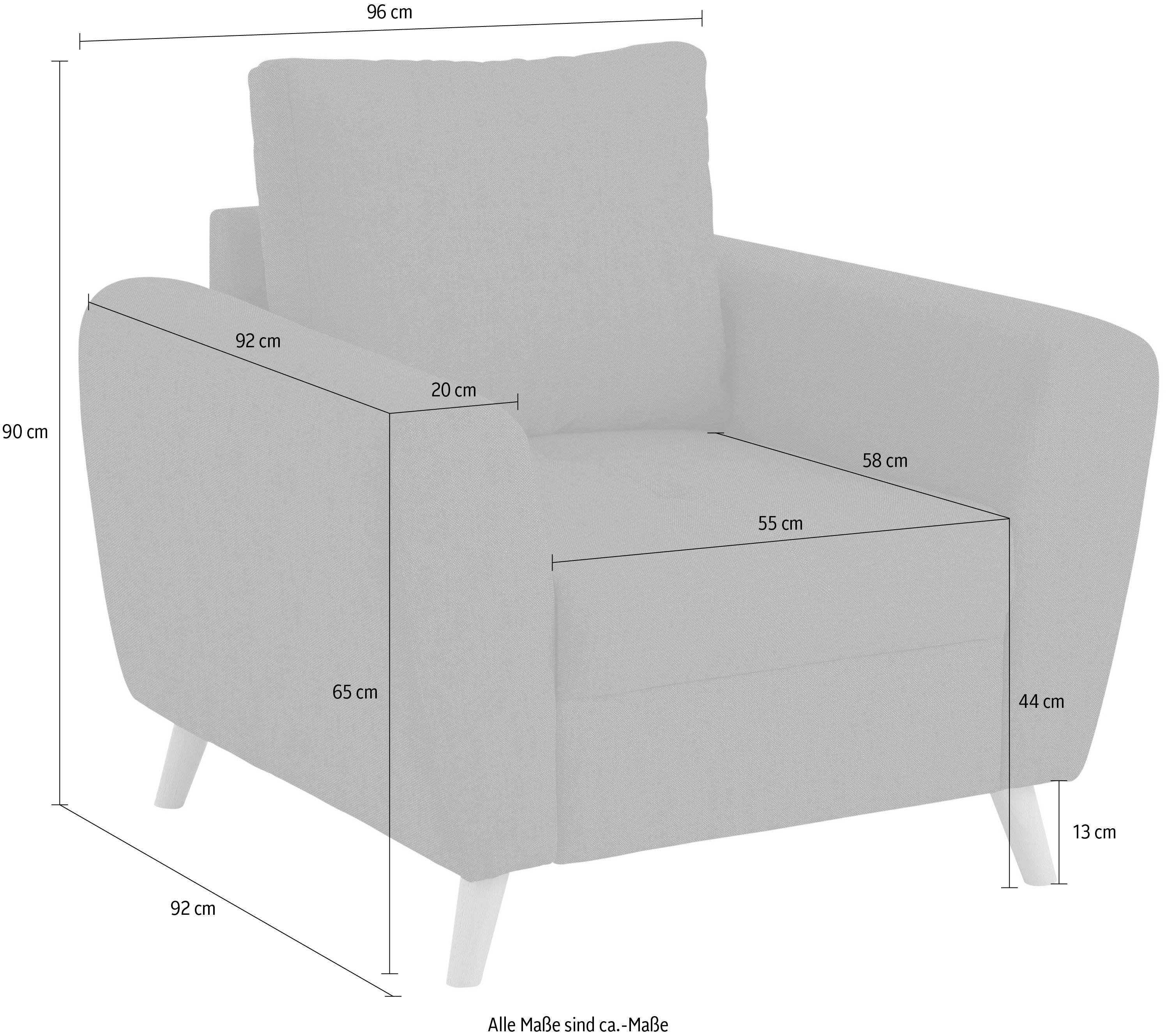 Home affaire Sessel Penelope Luxus, mit besonders hochwertiger Polsterung für bis zu 140 kg pro Sitzfläche