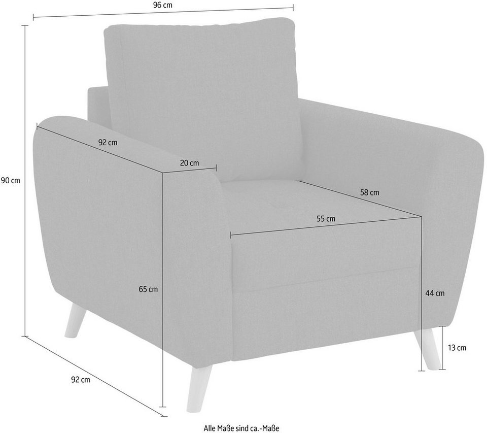 Home affaire Sessel Penelope Luxus, mit besonders hochwertiger Polsterung  für bis zu 140 kg pro Sitzfläche