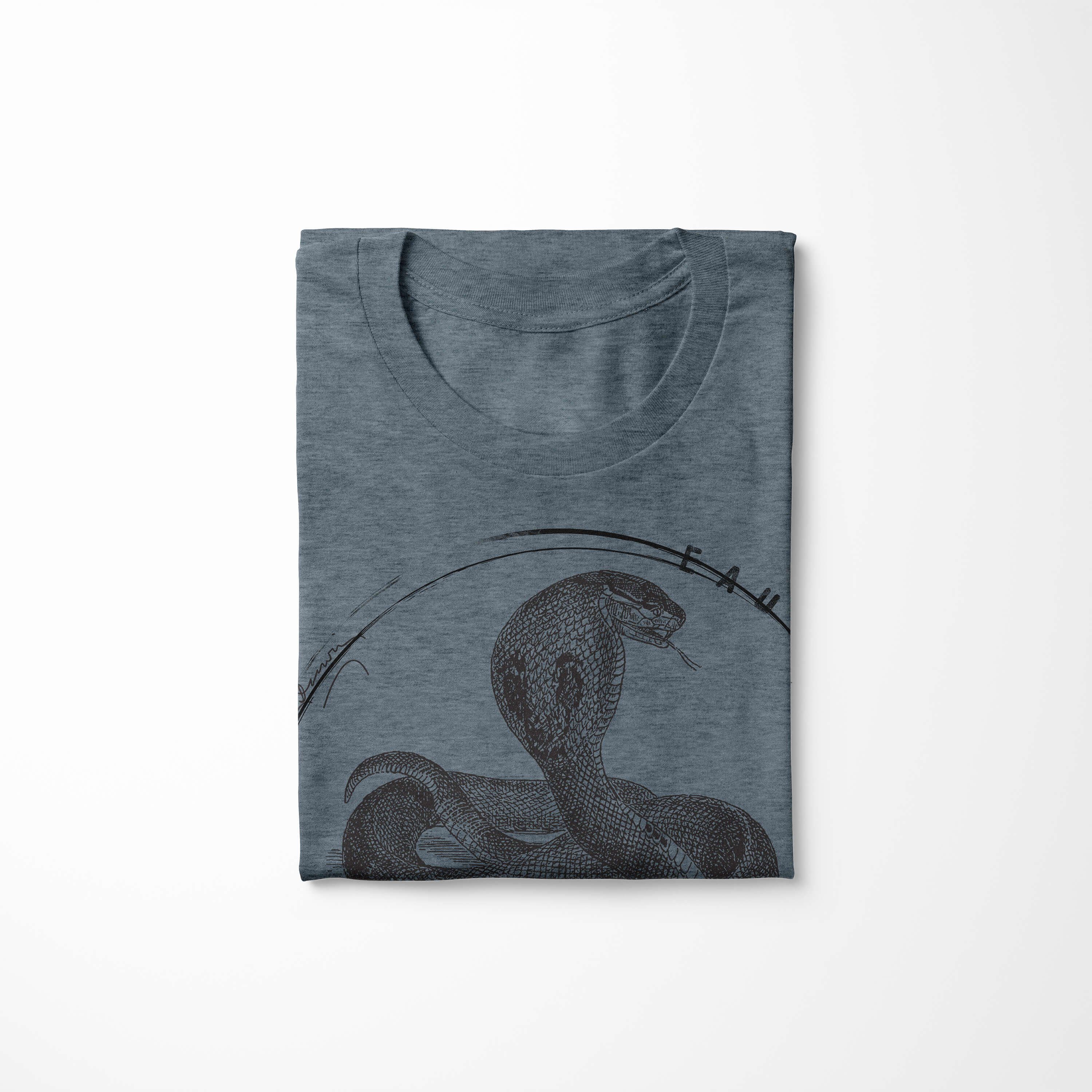 Indigo T-Shirt Herren Sinus T-Shirt Art Kobra Evolution