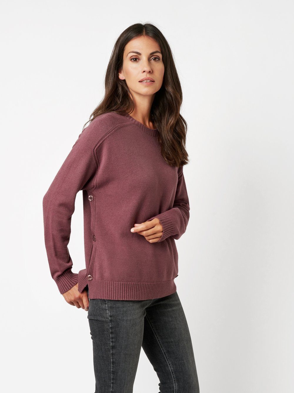 TONI Strickpullover Ginette mit seitlicher Knopfleiste günstig online kaufen