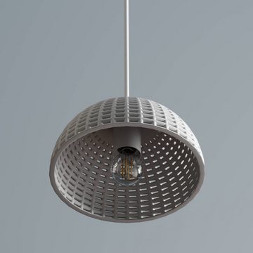 Lucande Hängeleuchte Herdis, dimmbar, Leuchtmittel nicht inklusive, Modern, Gips, Metall, weiß, 1 flammig, E27, Deckenlampe