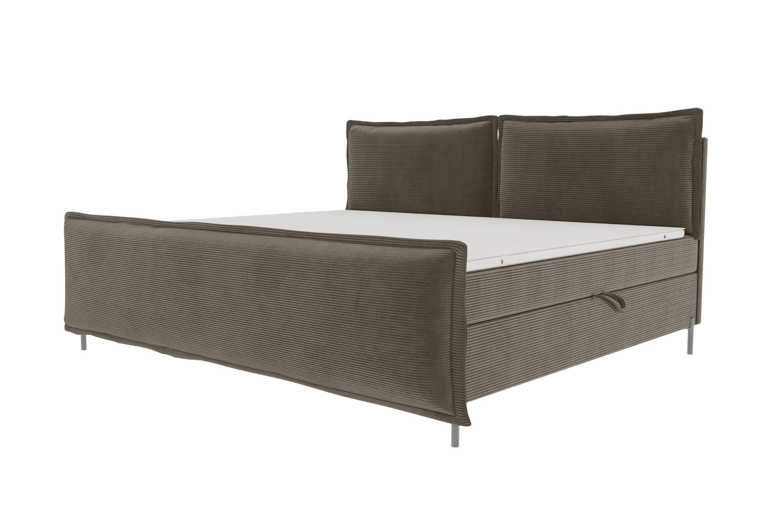 Sofa Dreams Boxspringbett Boxspringbett Elysio Familienbett (Schlafzimmerbett, Bett), 220/240/260x200 cm, in Cord POSO, mit BFK-Matratze, Bettkasten