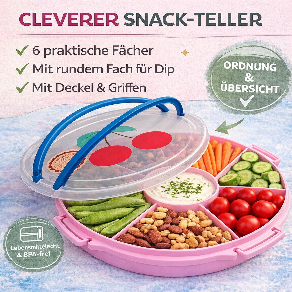 rice Lunchbox Rice Serviertablett mit Deckel - Rosa Kirsche, Kunststoff, (1-tlg)