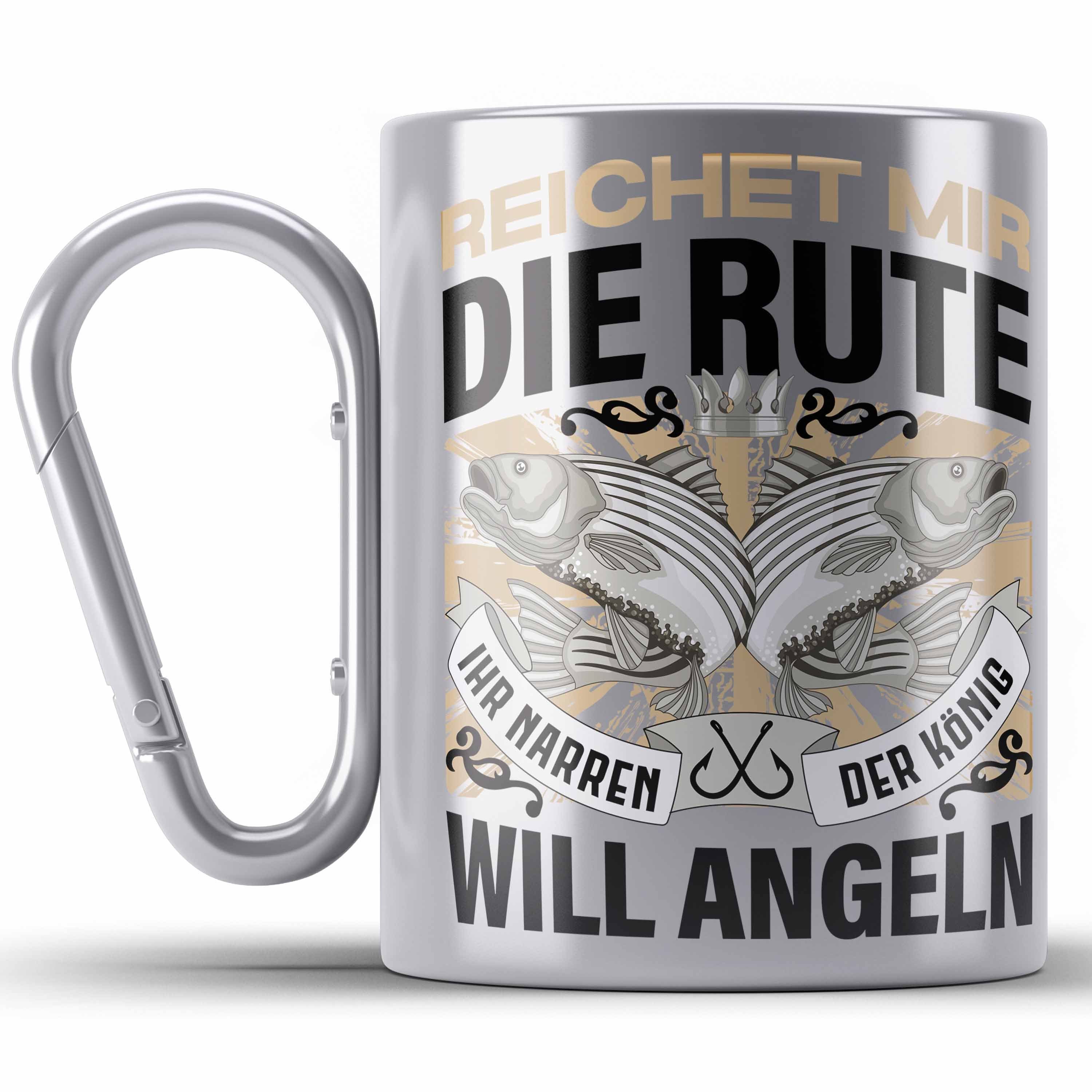 Trendation Thermotasse Angler Edelstahl Tasse Geschenk Männer Spruch Lustig für Fischer Gesch