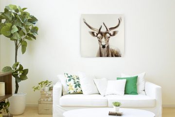 KUNSTLOFT Gemälde Der Waldgruß 80x80 cm, Leinwandbild 100% HANDGEMALT Wandbild Wohnzimmer