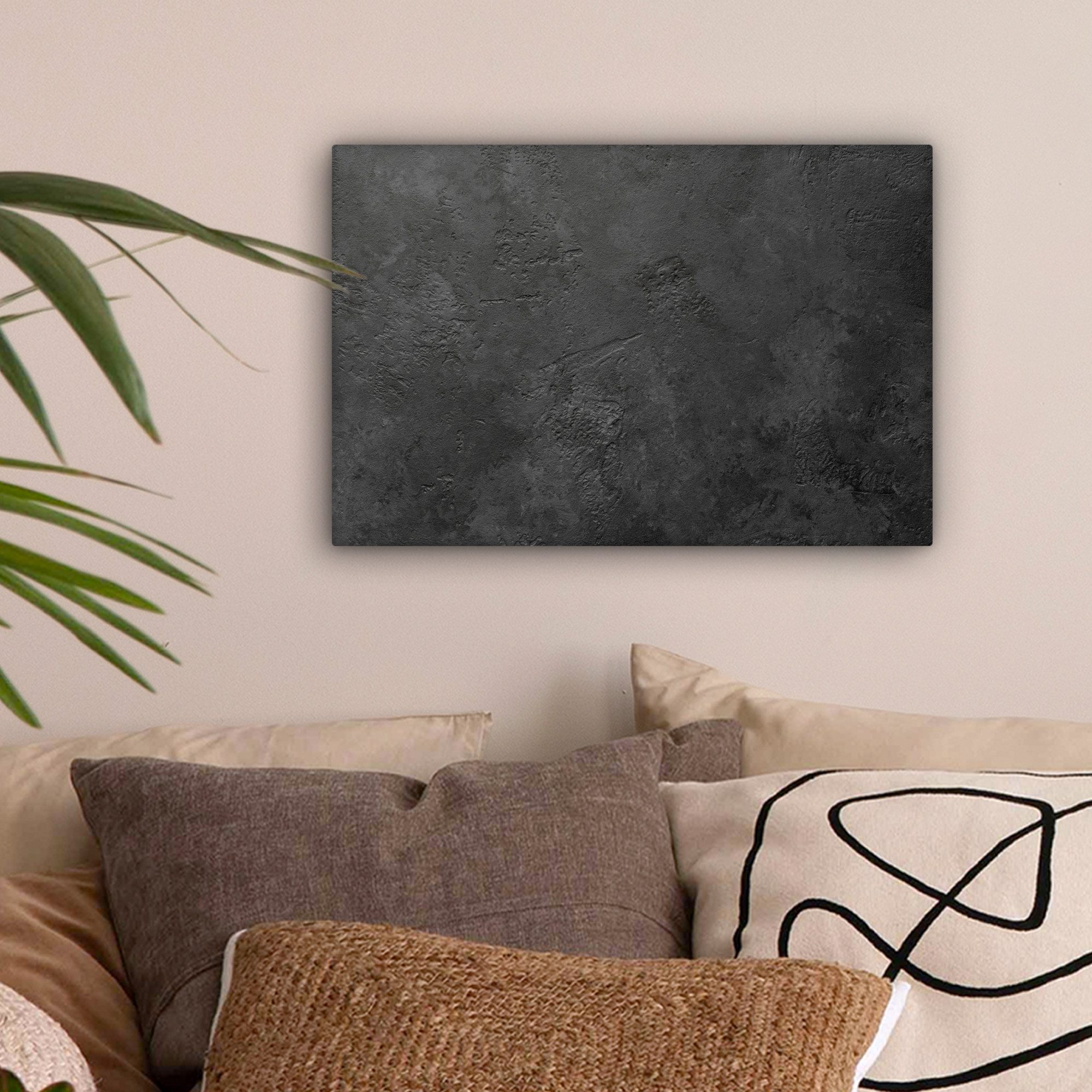 OneMillionCanvasses® Leinwandbild Beton - Strukturiert - Industriell - Schw günstig online kaufen