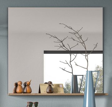 Wandspiegel Mason (Garderobenspiegel Nox Eiche und Basalt grau, 90 x 84 cm), mit Ablage