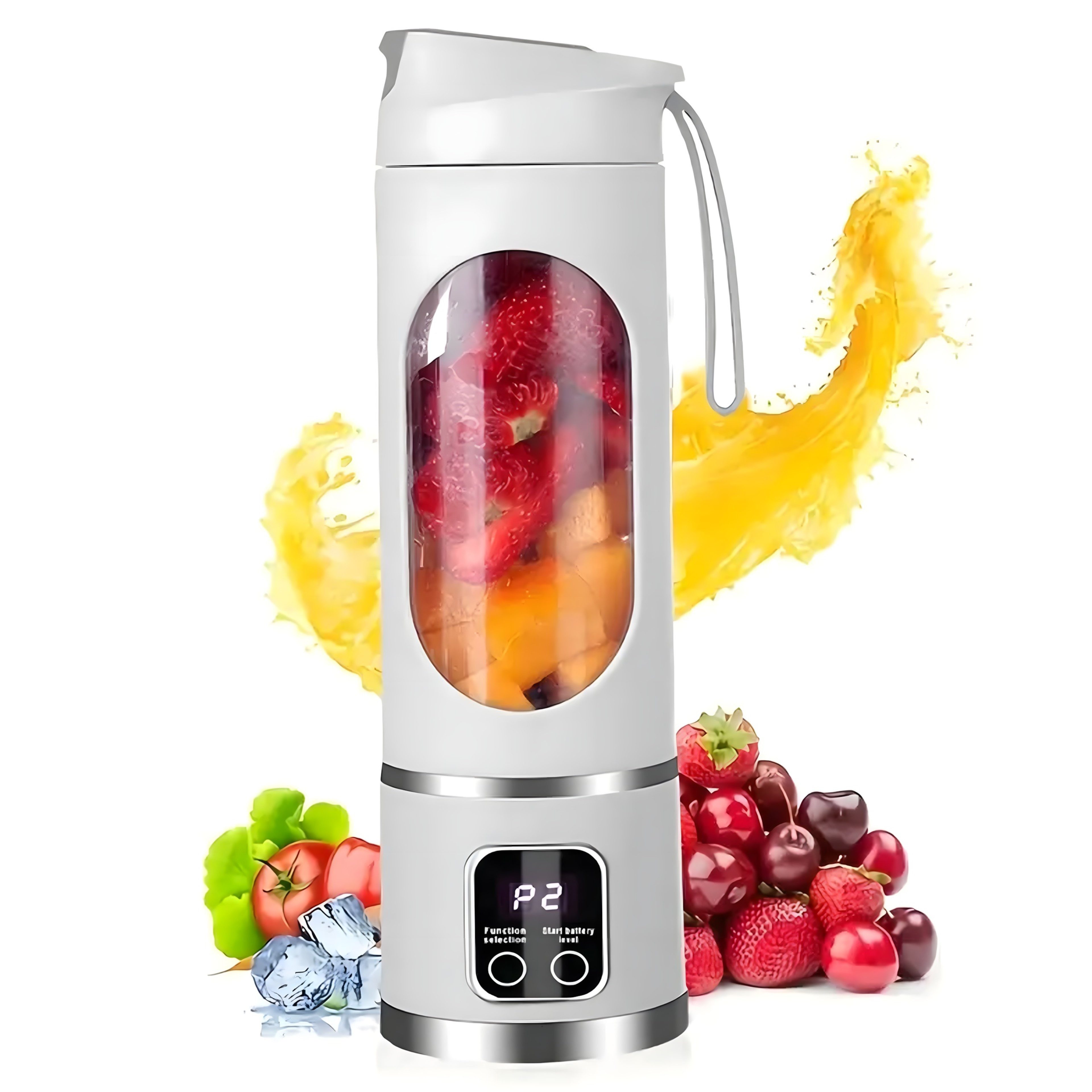 Realb2b Смузи мейкеры Kabelloser tragbarer USB-Mixer 450 ml mit Edelstahlklingen und kompakt, 55 W, Kompakter Blender 450 ml, 10 Stahlklingen sogar Eis zerkleinern