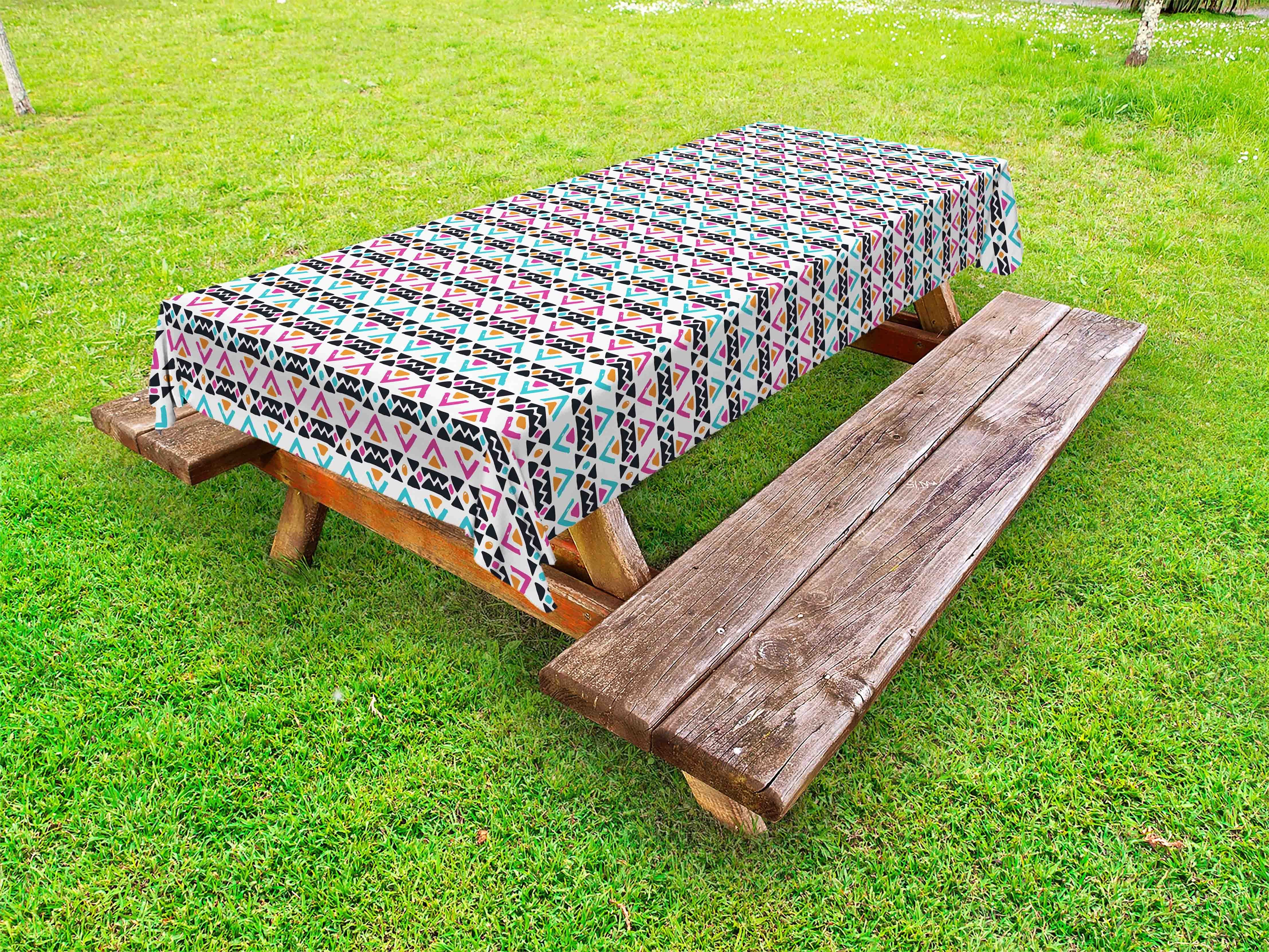 Abakuhaus Tischdecke dekorative waschbare Picknick-Tischdecke, Boho Hippie Stammes Themen Details