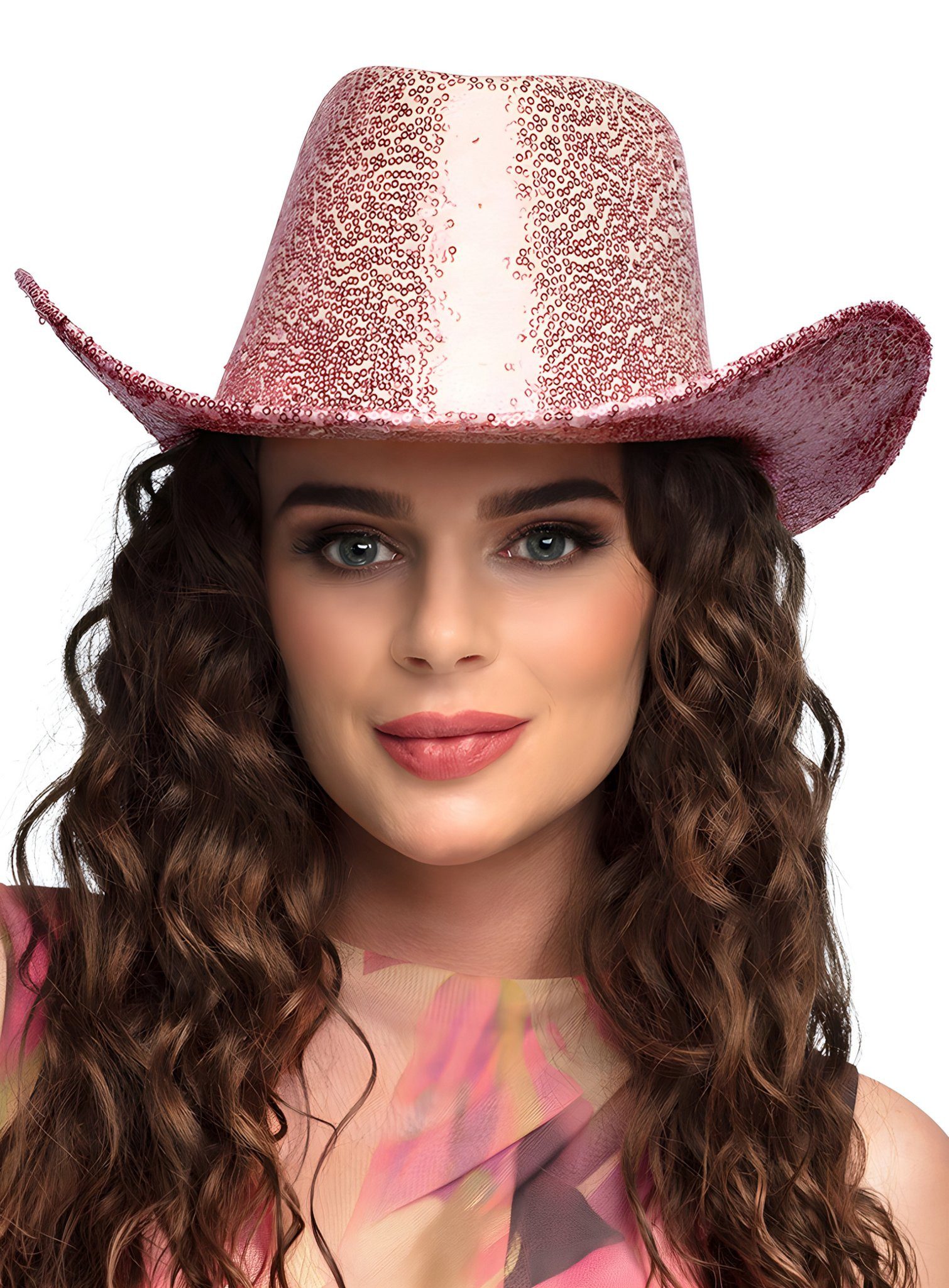 Boland Kostüm Cowboyhut Glitzer Rodeo rosa, Für den glanzvollen Ritt zum nächsten Festival!