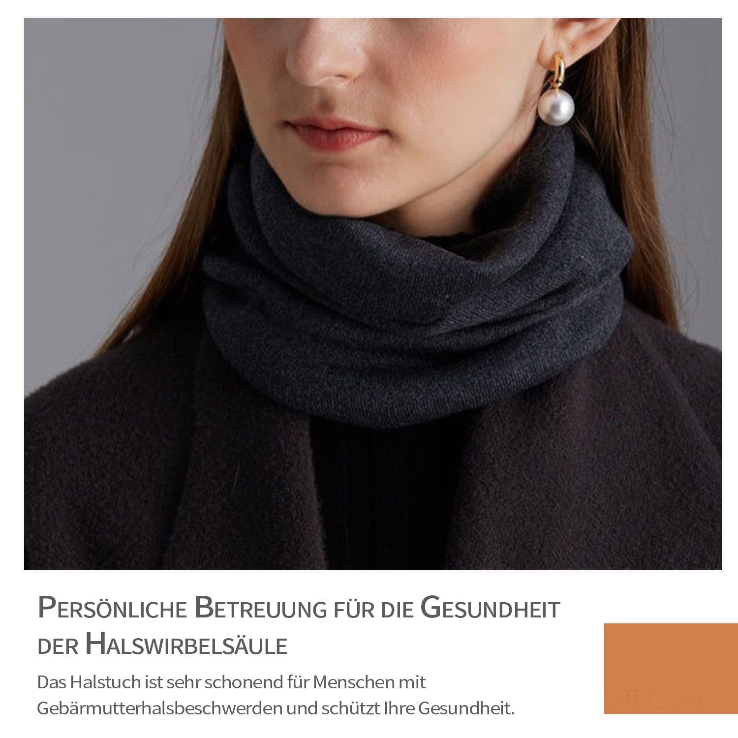 Refttenw Halswärmer Schlauchschal Loop Schal Damen Winter Wolleschal, 46x23cm