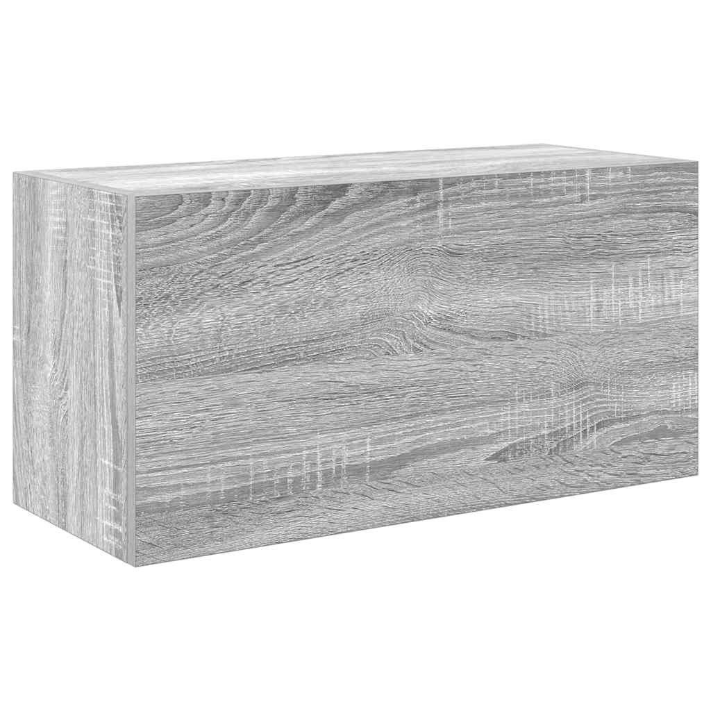 vidaXL Badezimmerspiegelschrank Bad-Wandschrank Grau Sonoma 60x25x30 cm Holzwerkstoff (1-St)