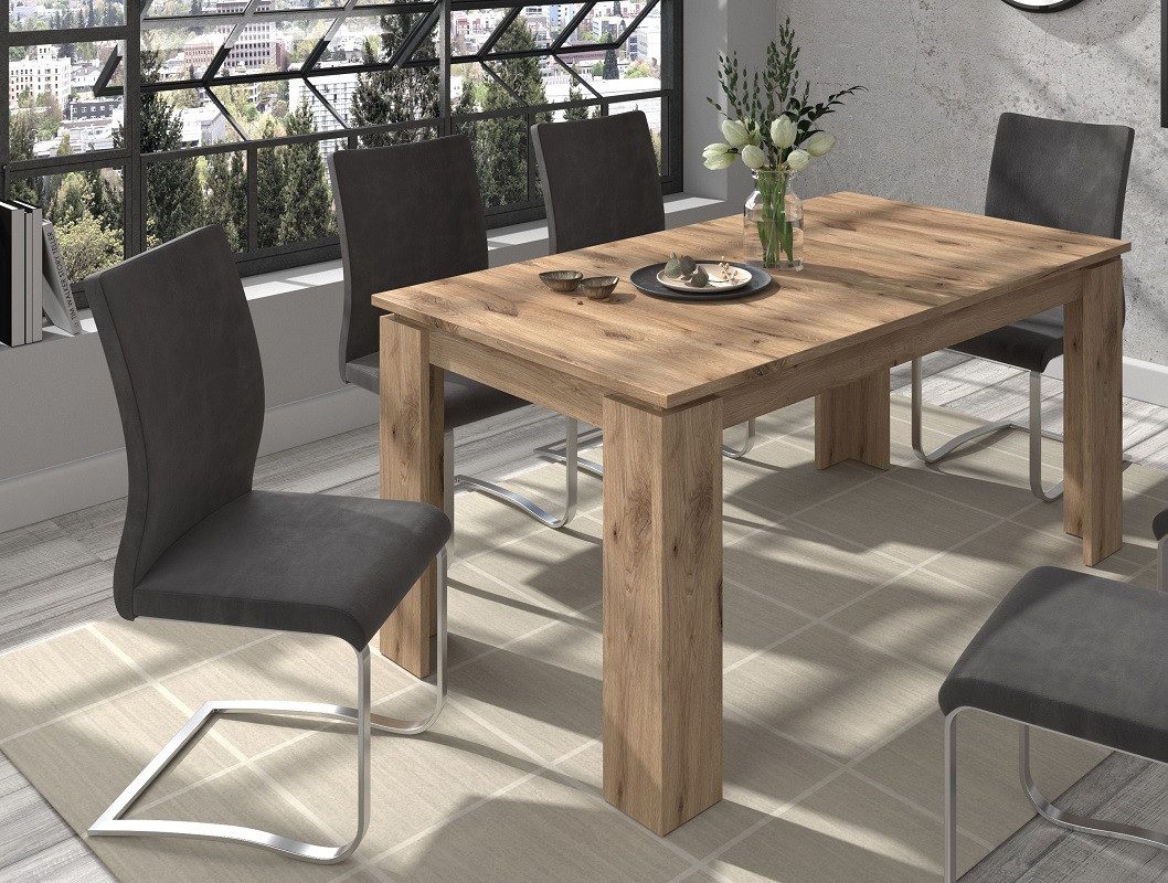 xonox.home Esstisch Esstisch Titan, Ausziehtisch, Nox Oak, 160 (200) x 90 (No-Set)
