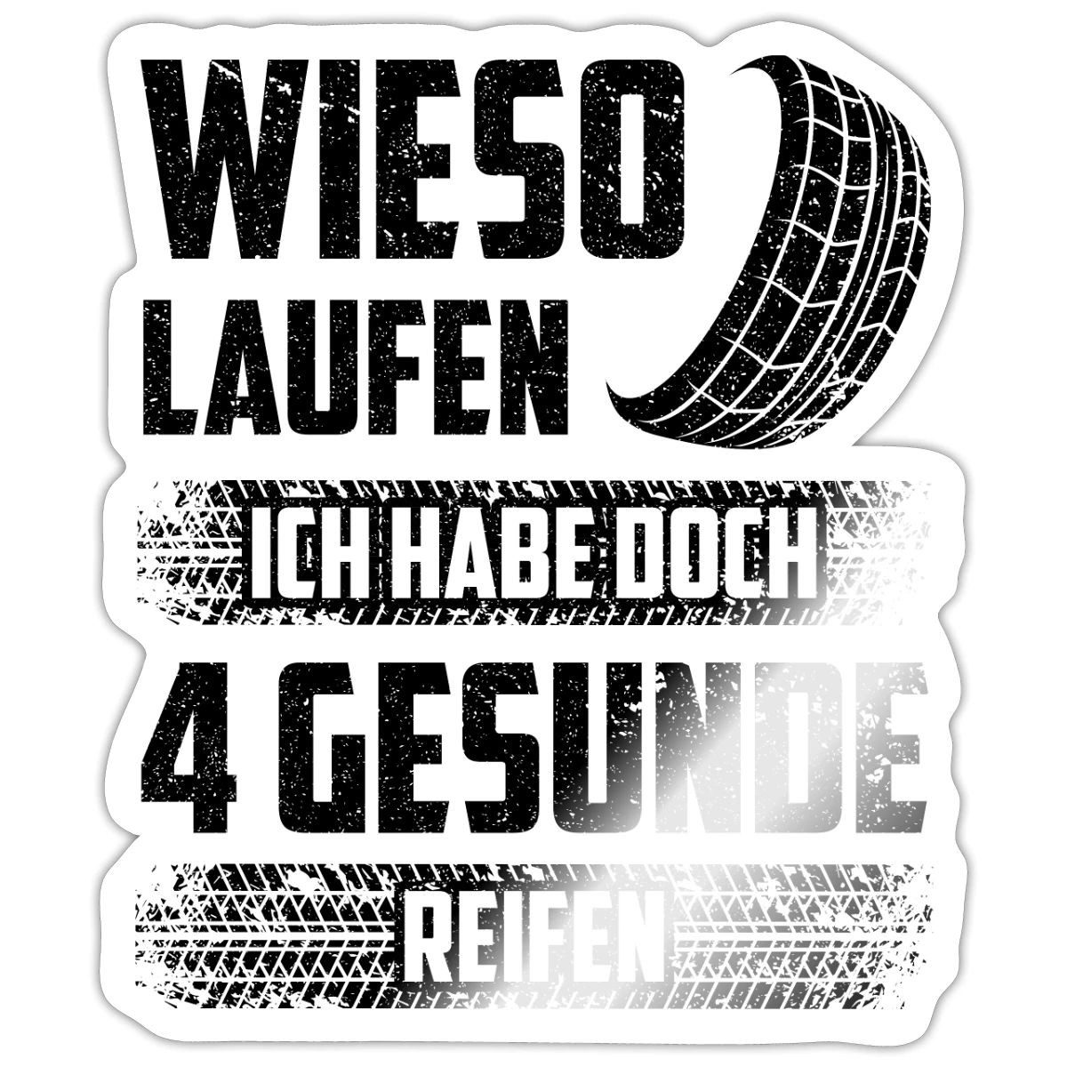 Spreadshirt Aufkleber 4 gesunde Reifen, Auto Sticker Aufkleber