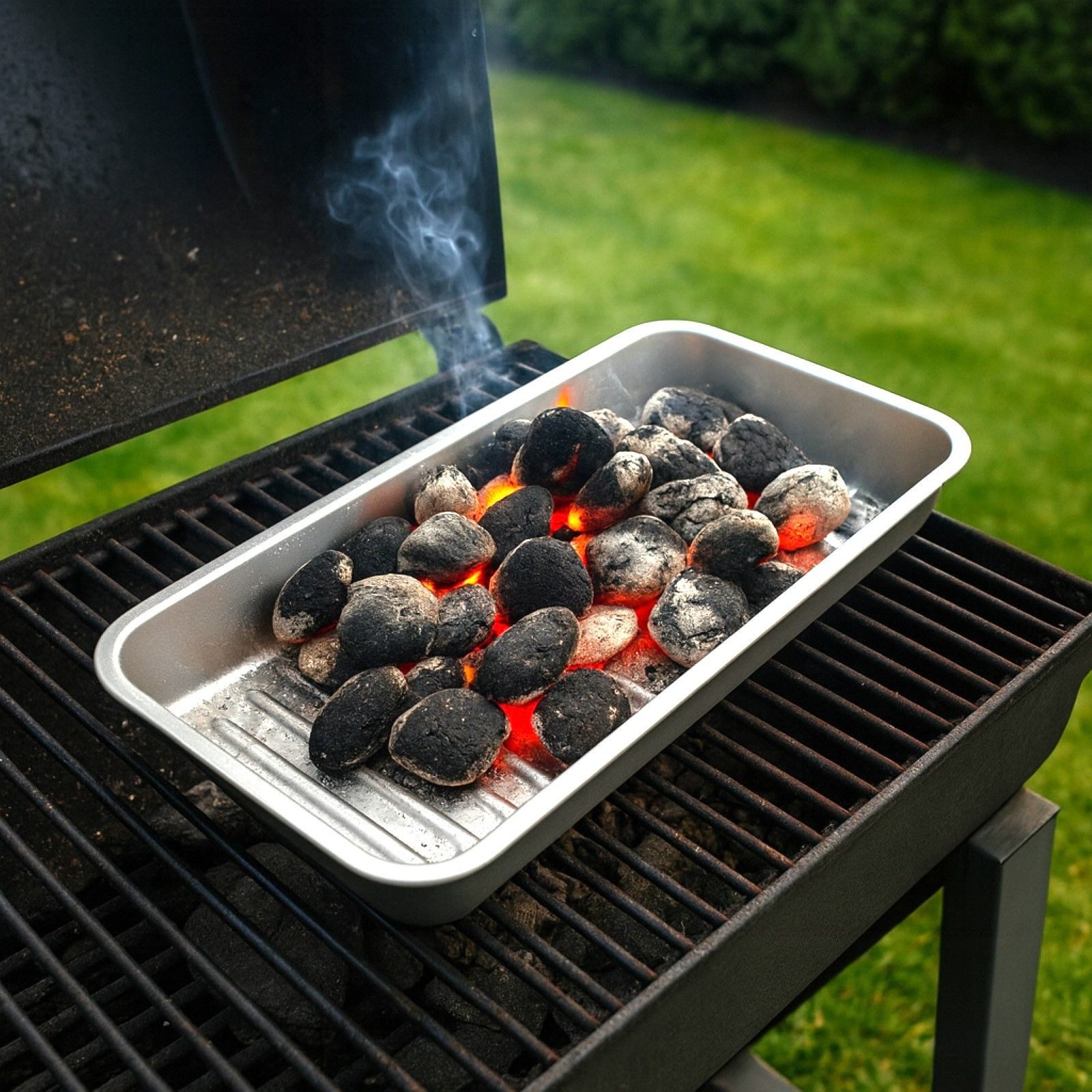 BURI Tropfschale Grillschale Kohleschale Universal Fettwanne 66x27cm Alu Auffangschale