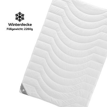 Kunstfaserbettdecke, MOONZ, Musterring, Füllung: 100% 3D-Hohlfaser, warme Winterdecke Made in Germany, Bezug 100% Baumwolle