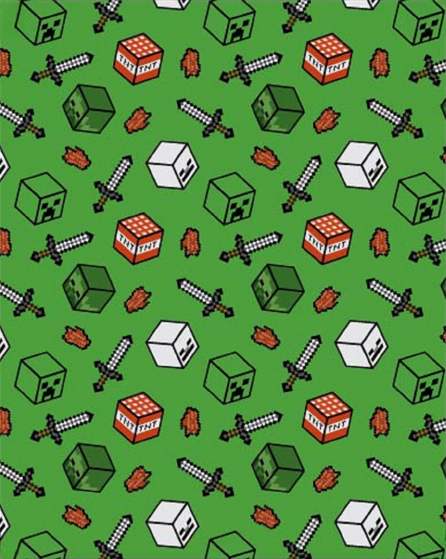 Wohndecke Minecraft Flauschdecke Kuscheldecke 110 x 150 cm, AY!Max