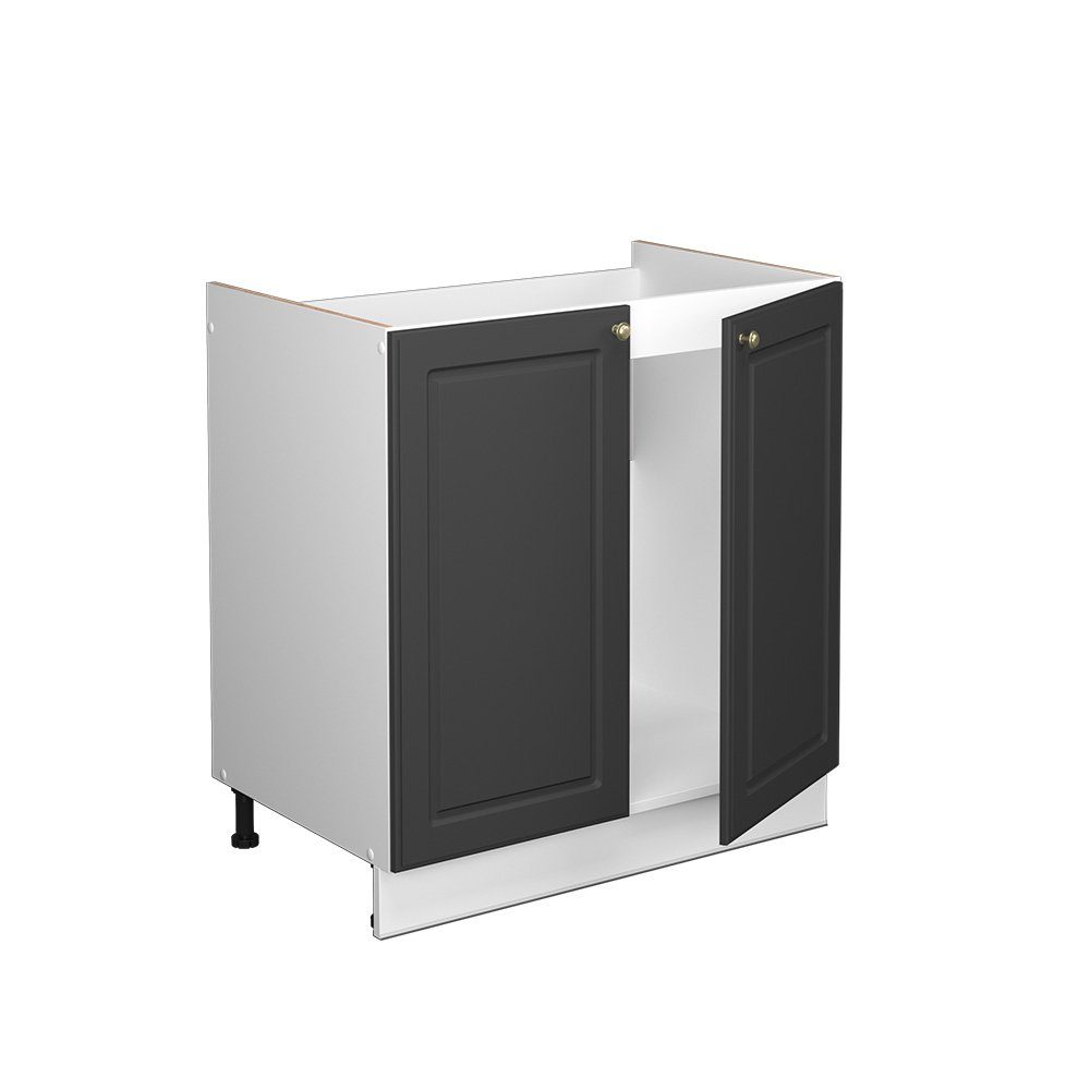Vicco Spülenunterschrank Fame-Line Anthrazit-Gold/Weiß 80 cm AP Marmor günstig online kaufen