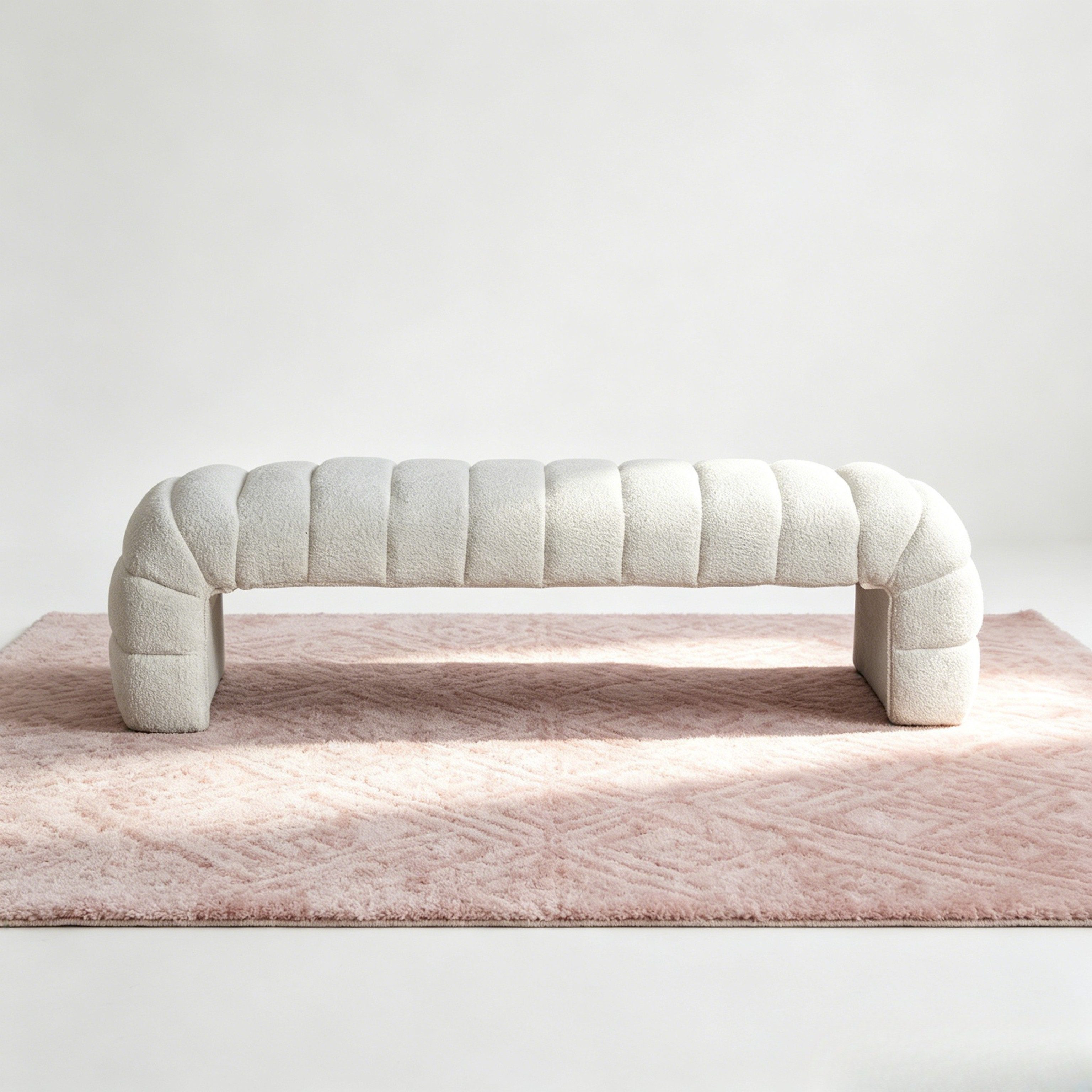 WILLIAMSPACE Ottomane Sanja upholstered bench – 160cm, Chenille, Fluted