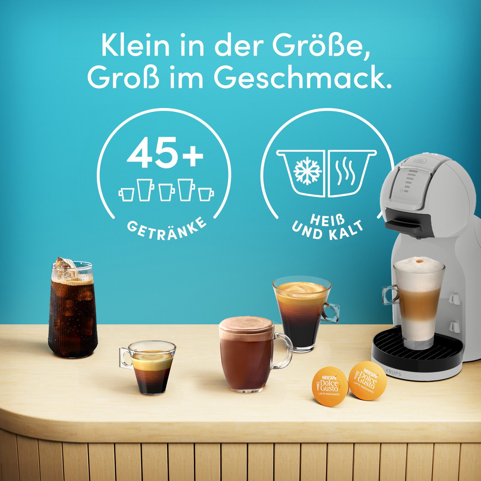 NESCAFÉ® Dolce Gusto® Kapsel-/Kaffeepadmaschine Mini Me 2 KP143G, kleine Größe, großer Geschmack, über 45 heiße und kalte Getränke