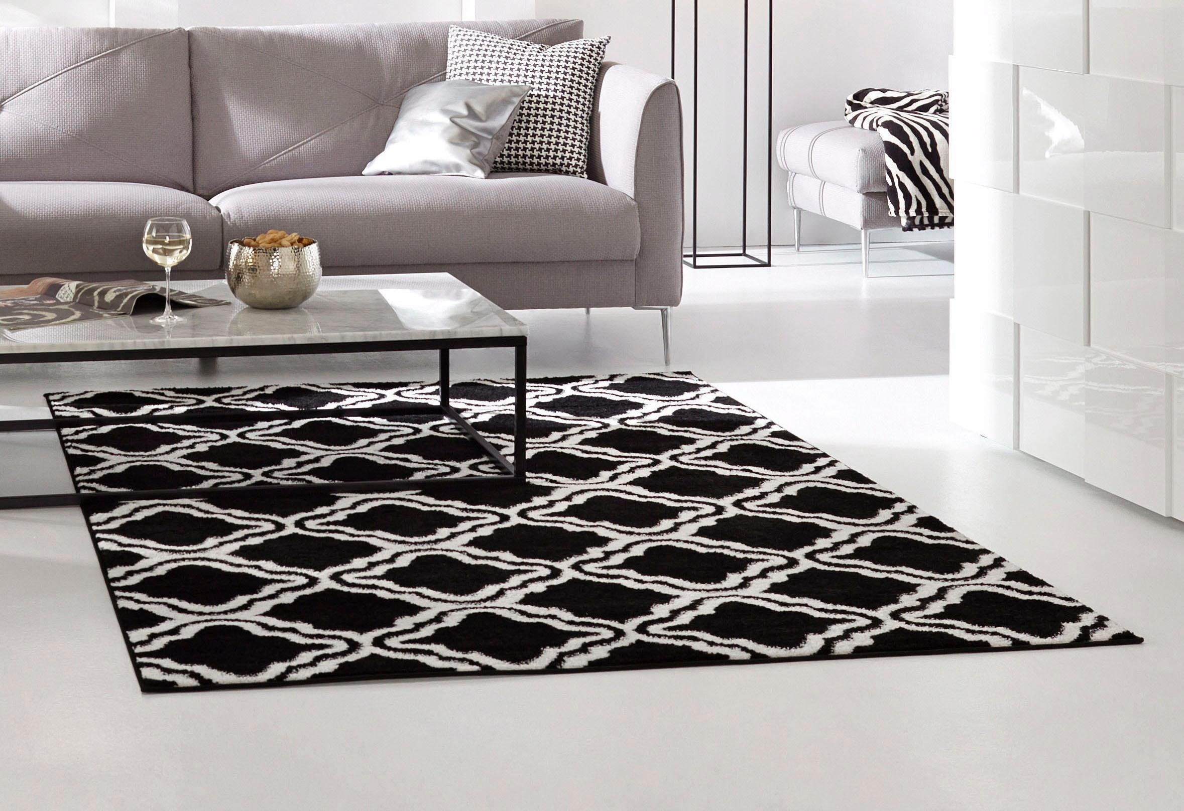 Teppich Debora, my home, gemustert, weich Teppich Kurzflor, rechteckig, 13 geometrisches Design, Höhe: schwarz mm