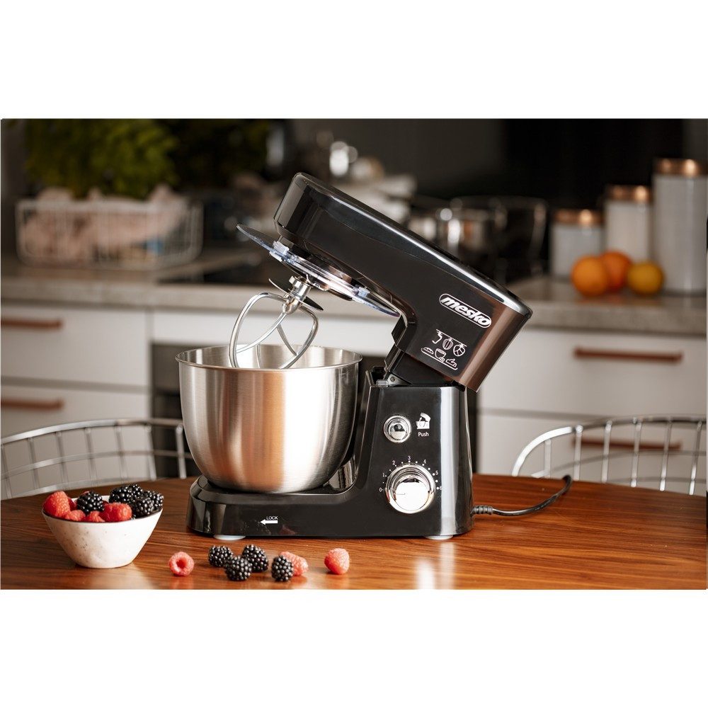 Mesko Küchenmaschine MS 4217, 1200 W, 3,5 l Schüssel, planetarische Rührmaschine, Knetmaschine, Edelstahl, schwarz