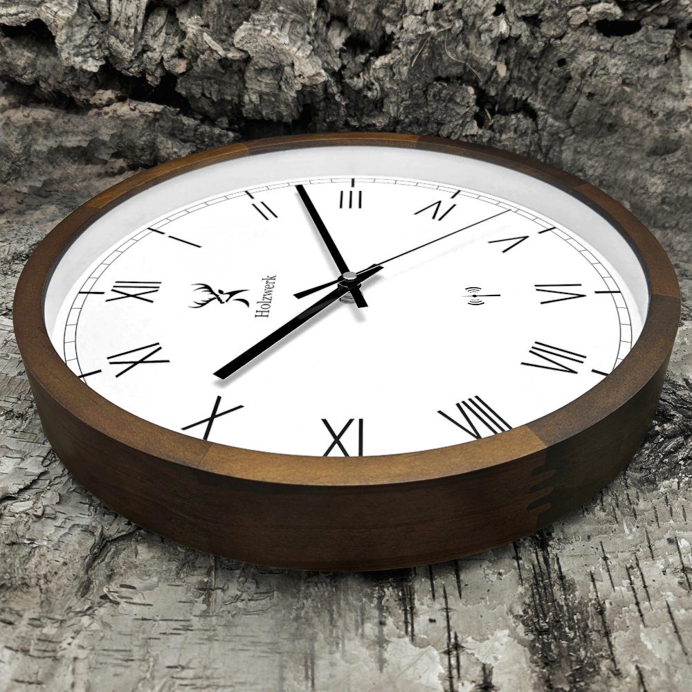 Holzwerk Funkwanduhr Designer Loft Funk Holz günstig online kaufen
