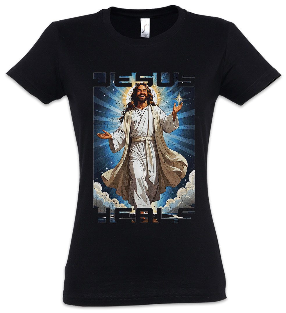 Urban Backwoods Print-Shirt Jesus Heals Damen T-Shirt Holy Christus Christ Maria INRI Cross Kirche (1-tlg) Kreuz Christentum Messias Gott
