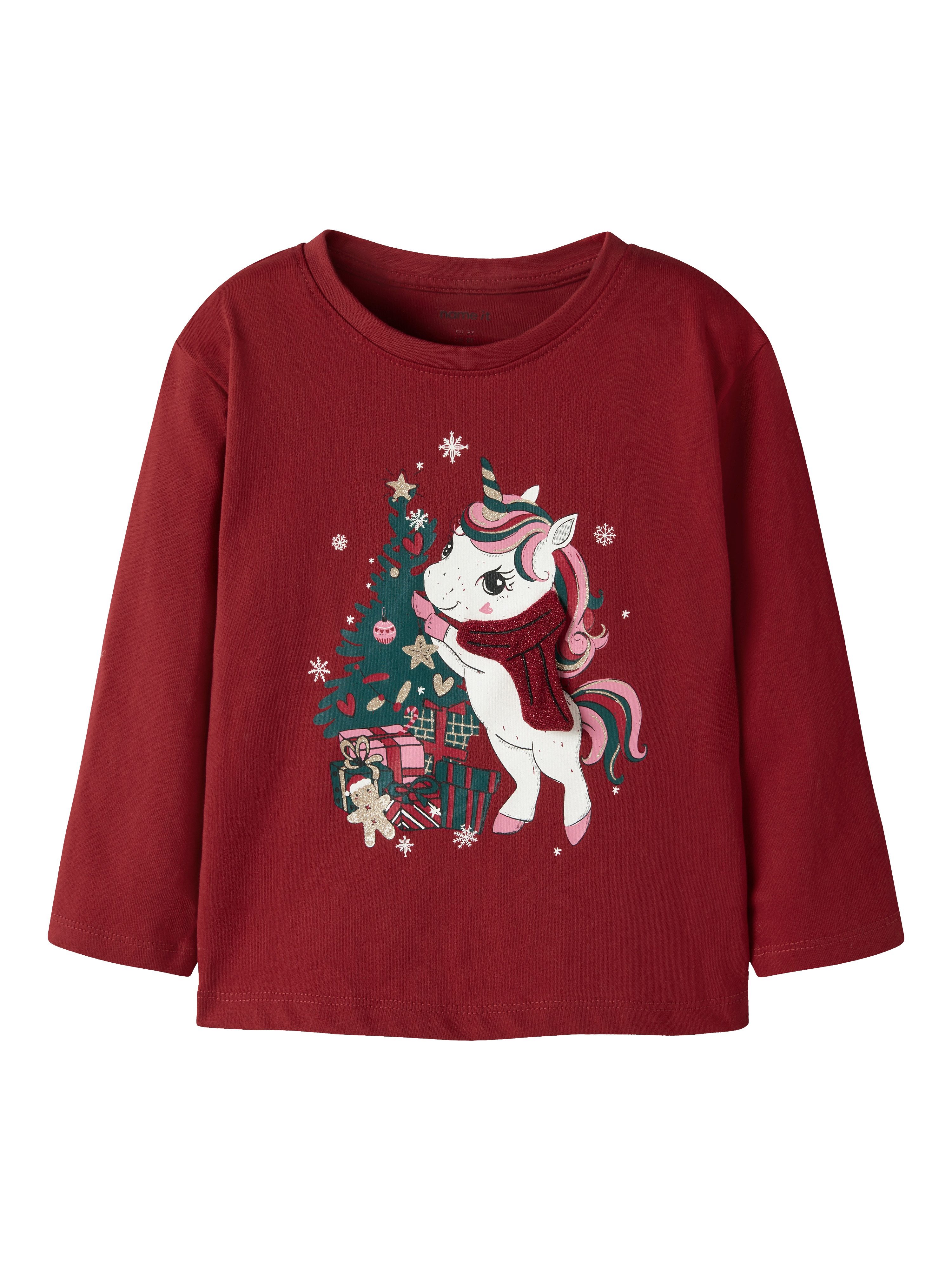 Name It Langarmshirt NMFREPOLER LS NREG TOP BOX Weihnachten, Baumwolle
