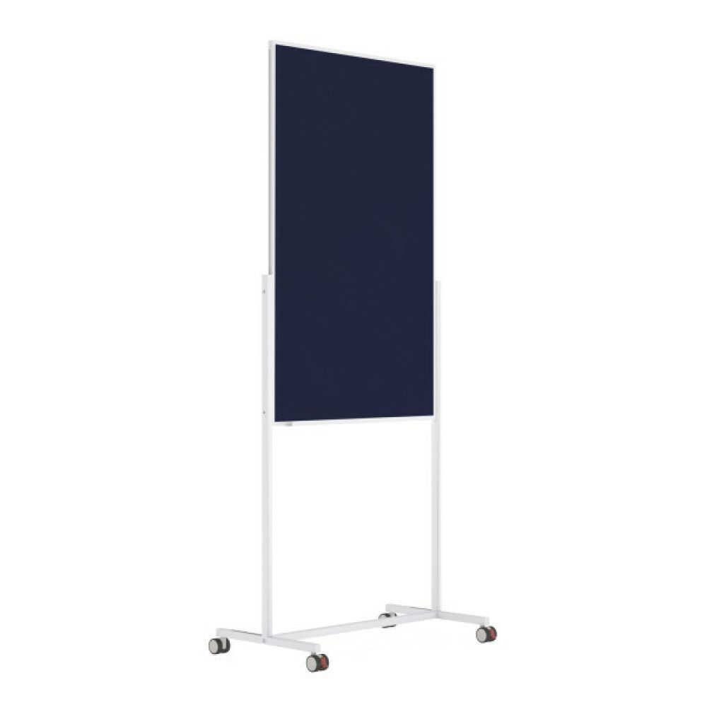 magnetoplan® Anzeigetafel Moderationstafel - Zweiarmfuß mit 4 Rollen - 75x120cm - Weiß/Blau (1-St)