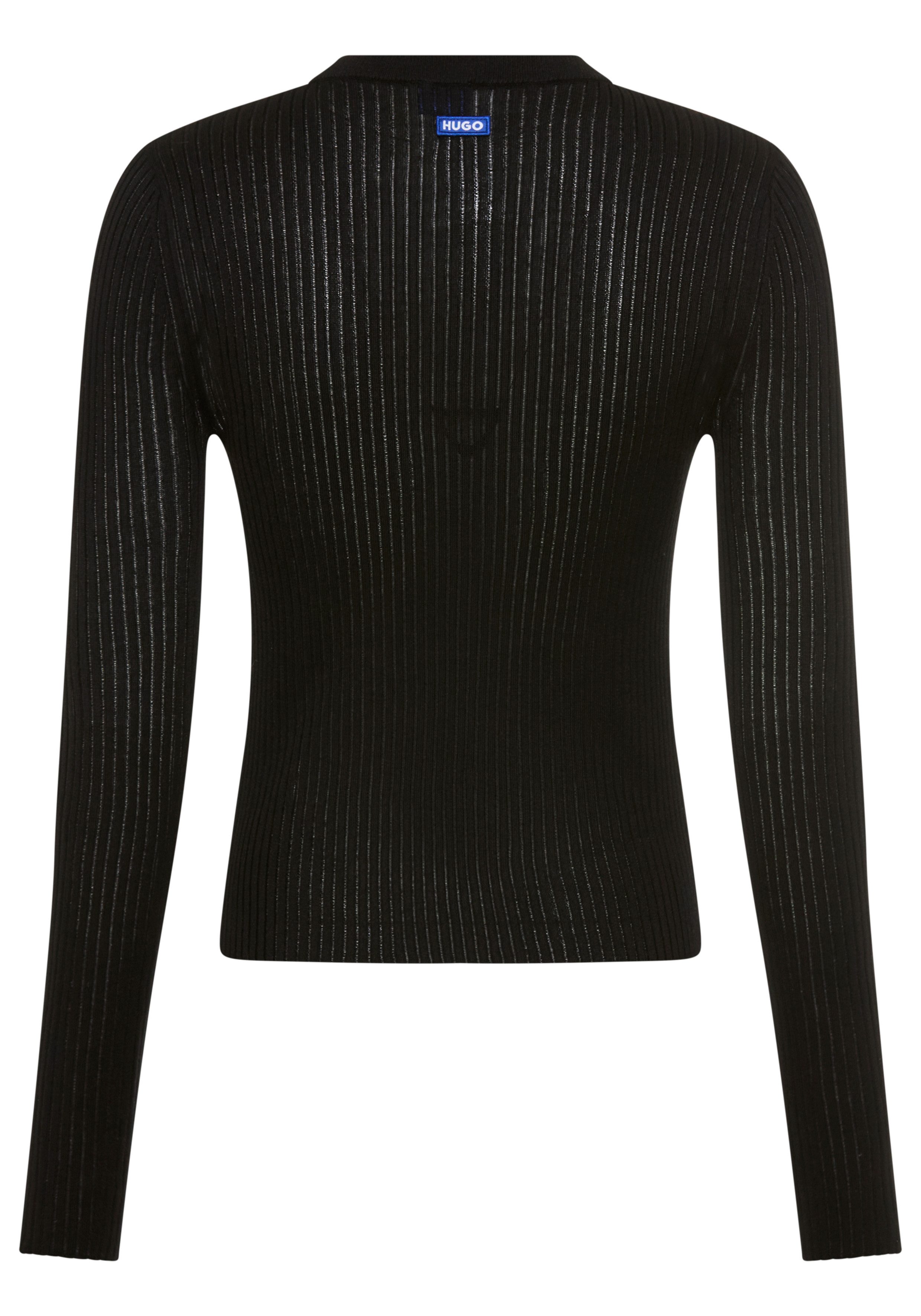 HUGO Blue Rundhalspullover Somya Rippstrick im Viskosemix günstig online kaufen